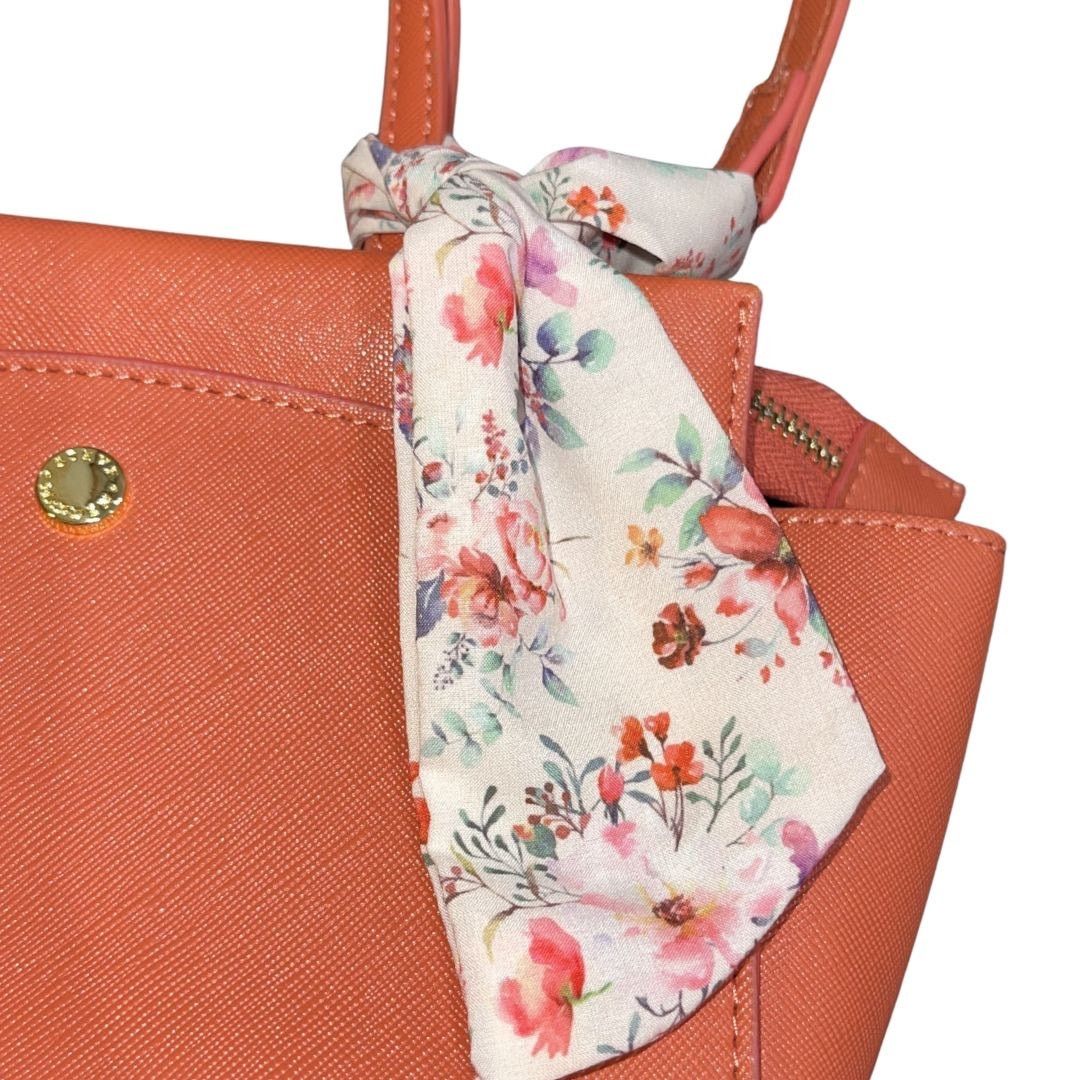 Steve Madden Mini Orange Crossbody Purse Floral Scarf Adjustable Strap Size ONE SIZE - 4 Thumbnail