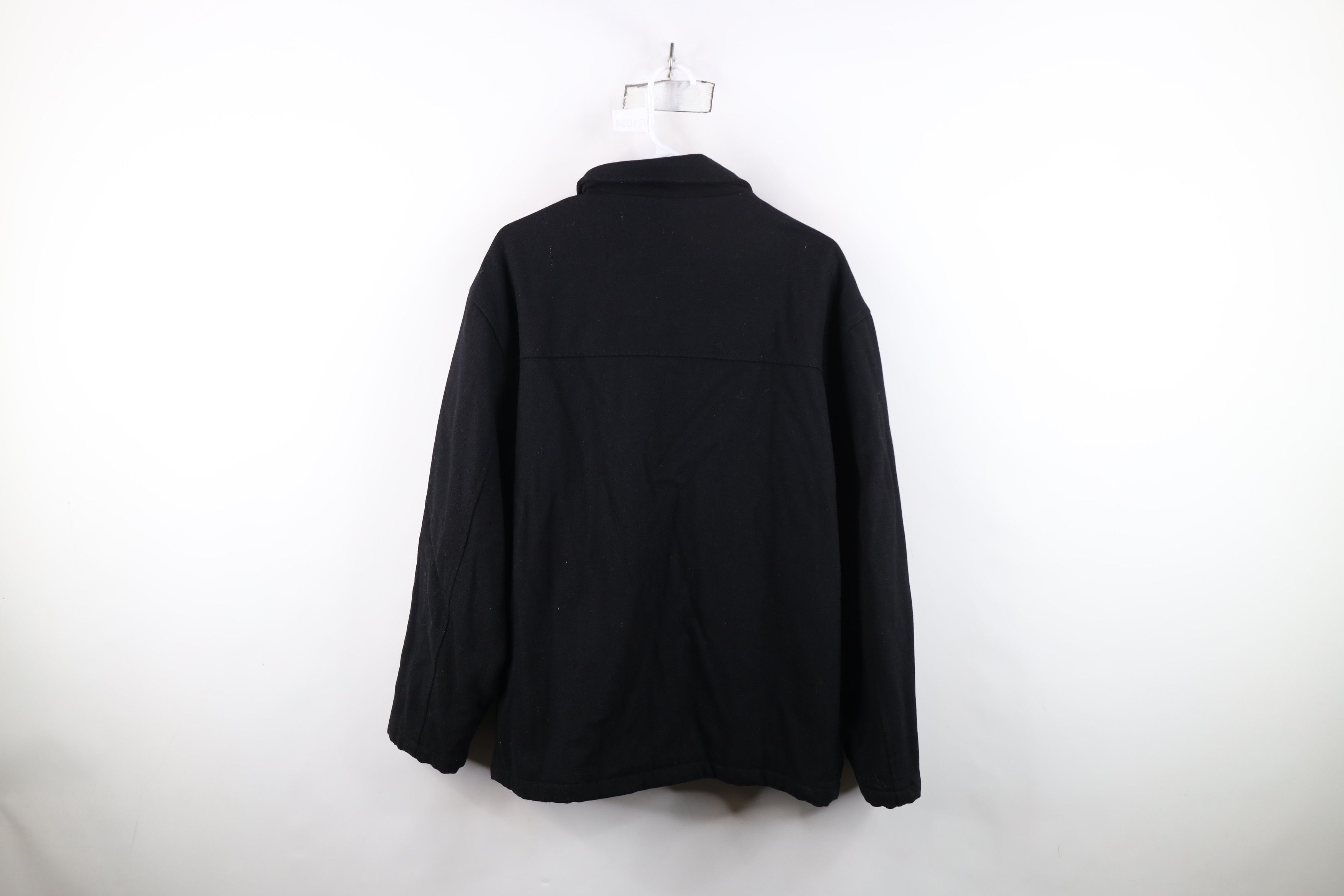 Vintage Vintage 90s Streetwear Wool Full Zip Bomber Jacket Black Size US L / EU 52-54 / 3 - 12 Thumbnail
