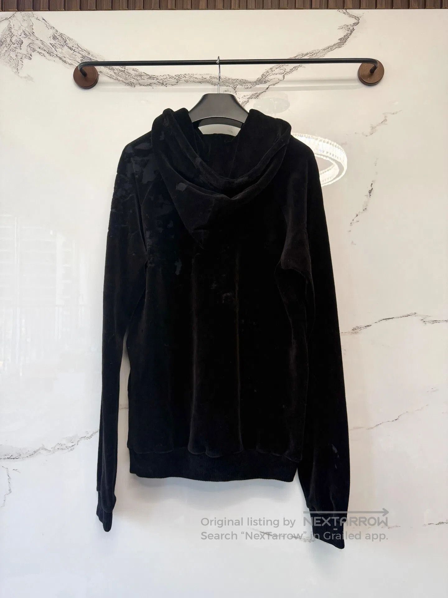 Saint Laurent Paris black velvet distressed hoodie from saint laurent. Size US M / EU 48-50 / 2 - 3 Thumbnail