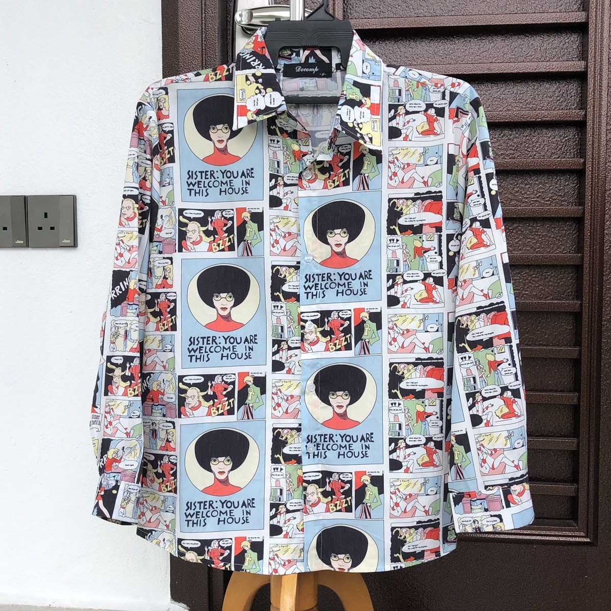 Japanese Brand Decomp Print Comic Book Long sleeve Shirt Size US L / EU 52-54 / 3 - 7 Thumbnail