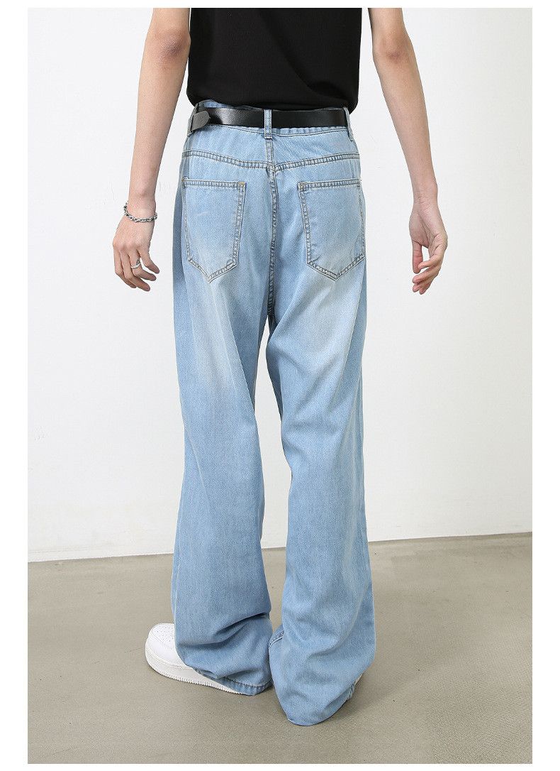 Japanese Brand × Jean Men's light blue washed retro straight loose jeans Size US 32 / EU 48 - 6 Thumbnail