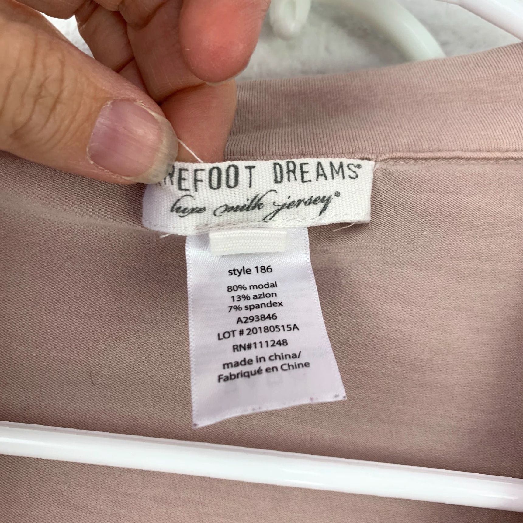 Vintage Barefoot Dreams Luxe Milk Jersey Pajama Set XS Shirt Pants Pink Long Sleeve V-Neck Button 90s Womens Size XS / US 0-2 / IT 36-38 - 2 Thumbnail
