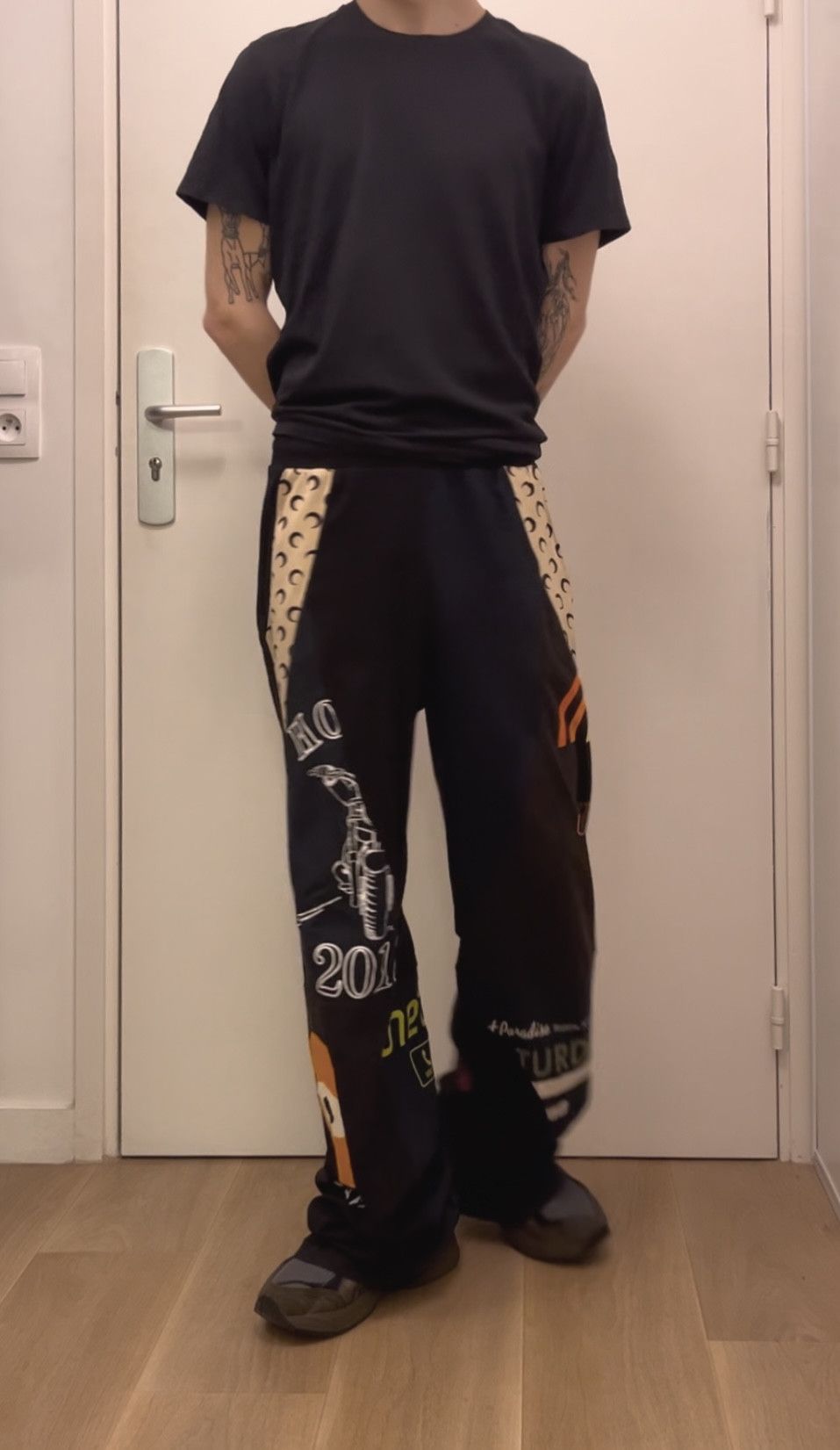 Marine Serre Black Regenerated T-Shirt Sweatpants Size US 32 / EU 48 - 3 Thumbnail