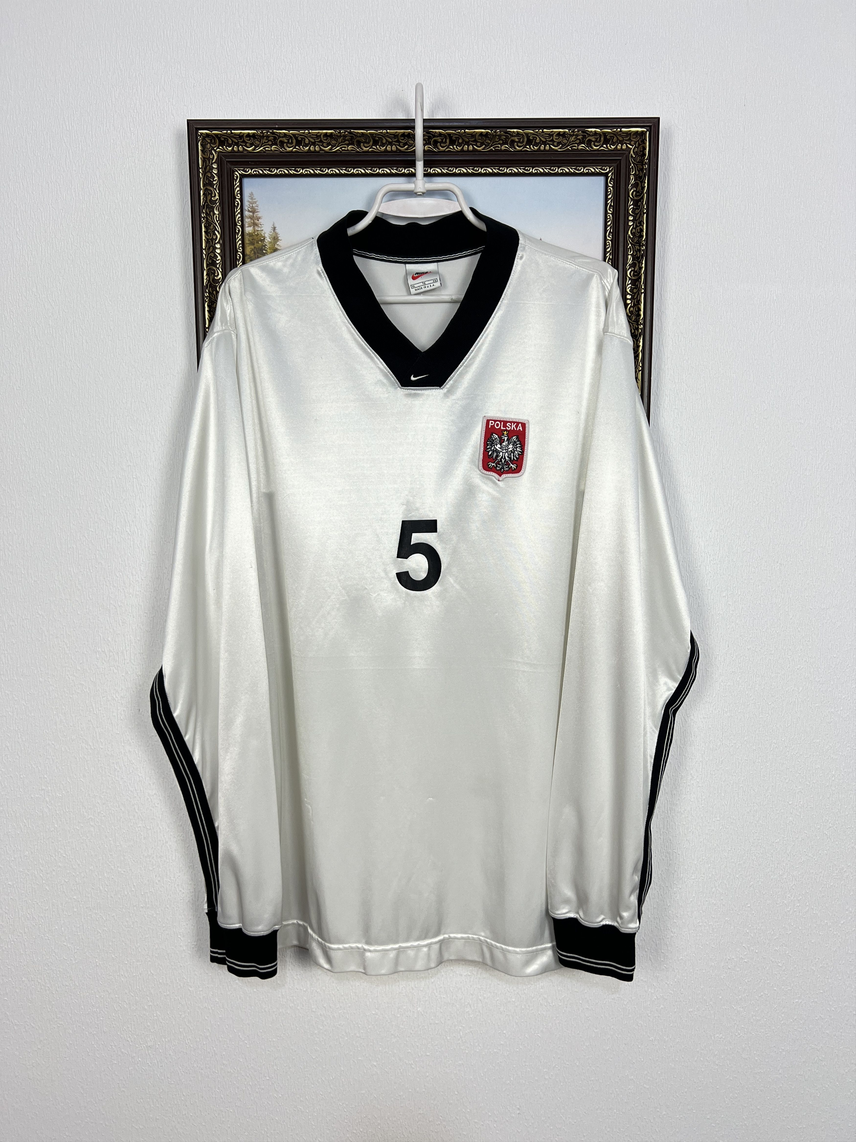 Nike Vintage 90's Nike Poland 1998 Train Player Issue Shirt #5 Size US XL / EU 56 / 4 - 1 Thumbnail