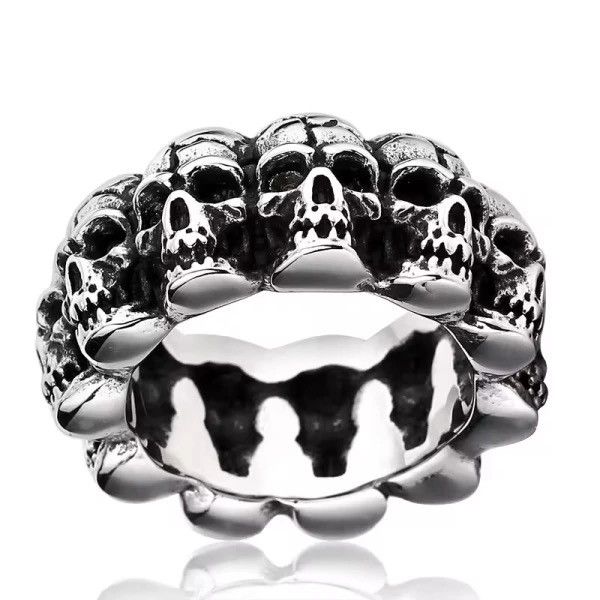 Jewelry Stainless Steel Skulls Ring (US size 6-13) Size ONE SIZE - 1 Thumbnail