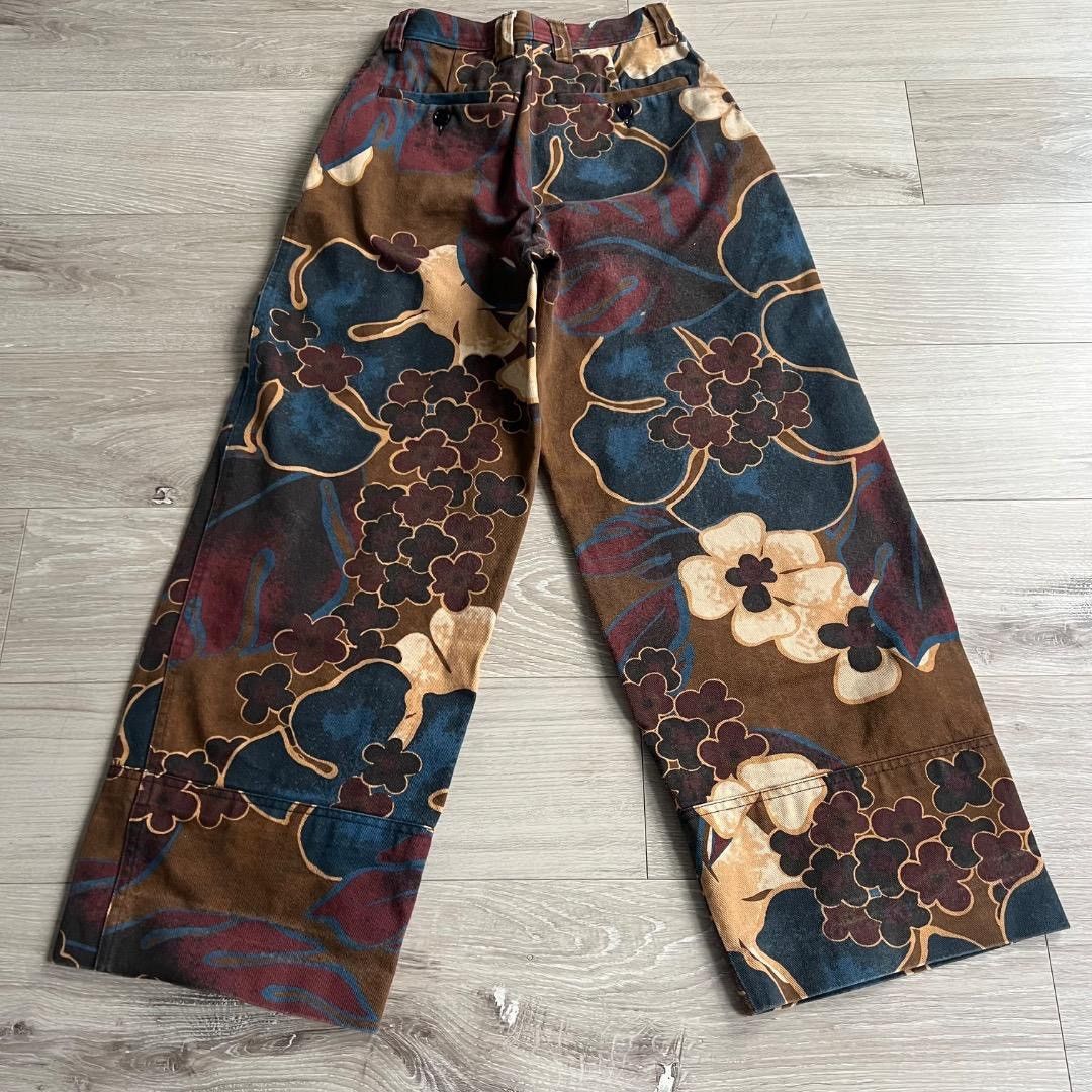 Dries Van Noten Dries Van Noten Floral Print Wide Leg Cotton Pants 22aw Size 23" - 3 Thumbnail