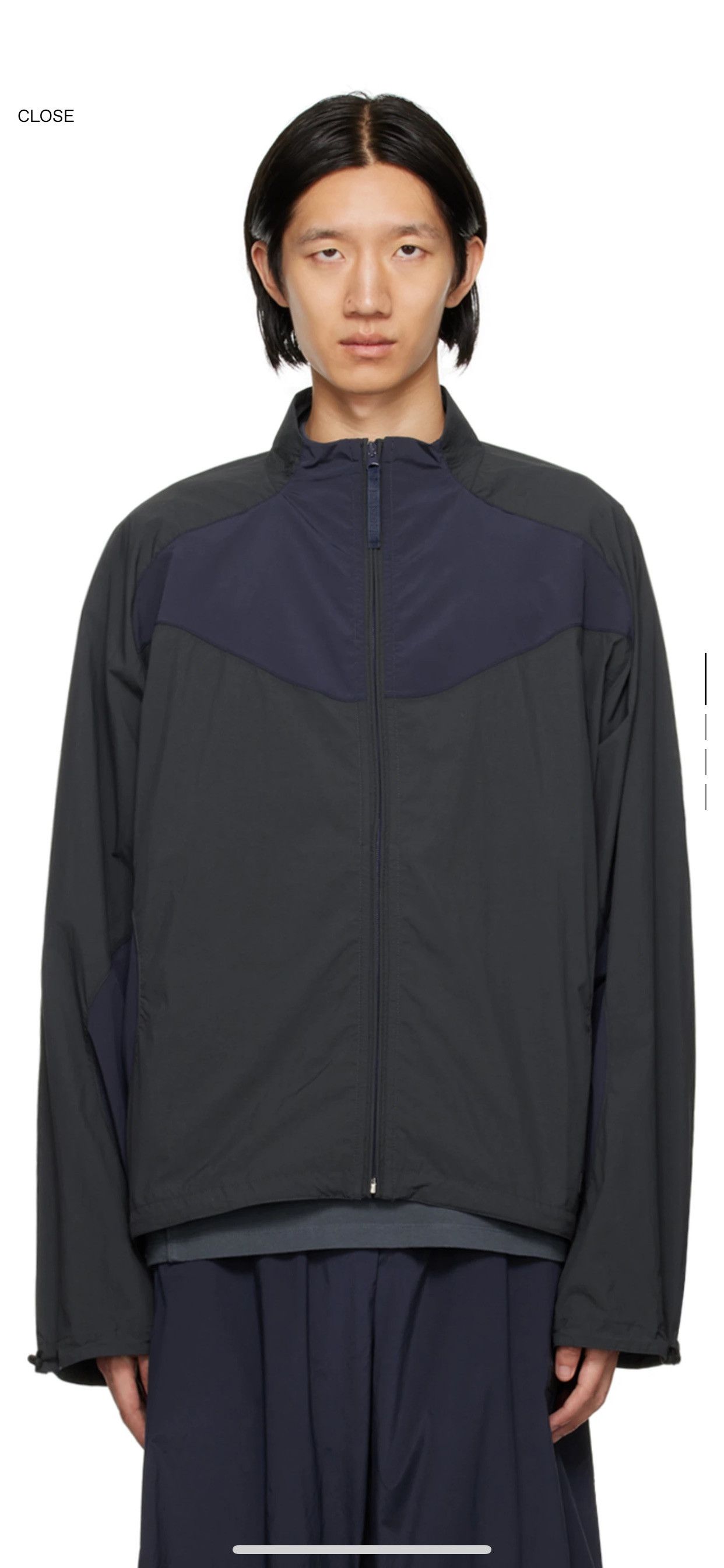 image of Reebok Gray Paneled Track Jacket in Anthracite, Men's (Size Medium)