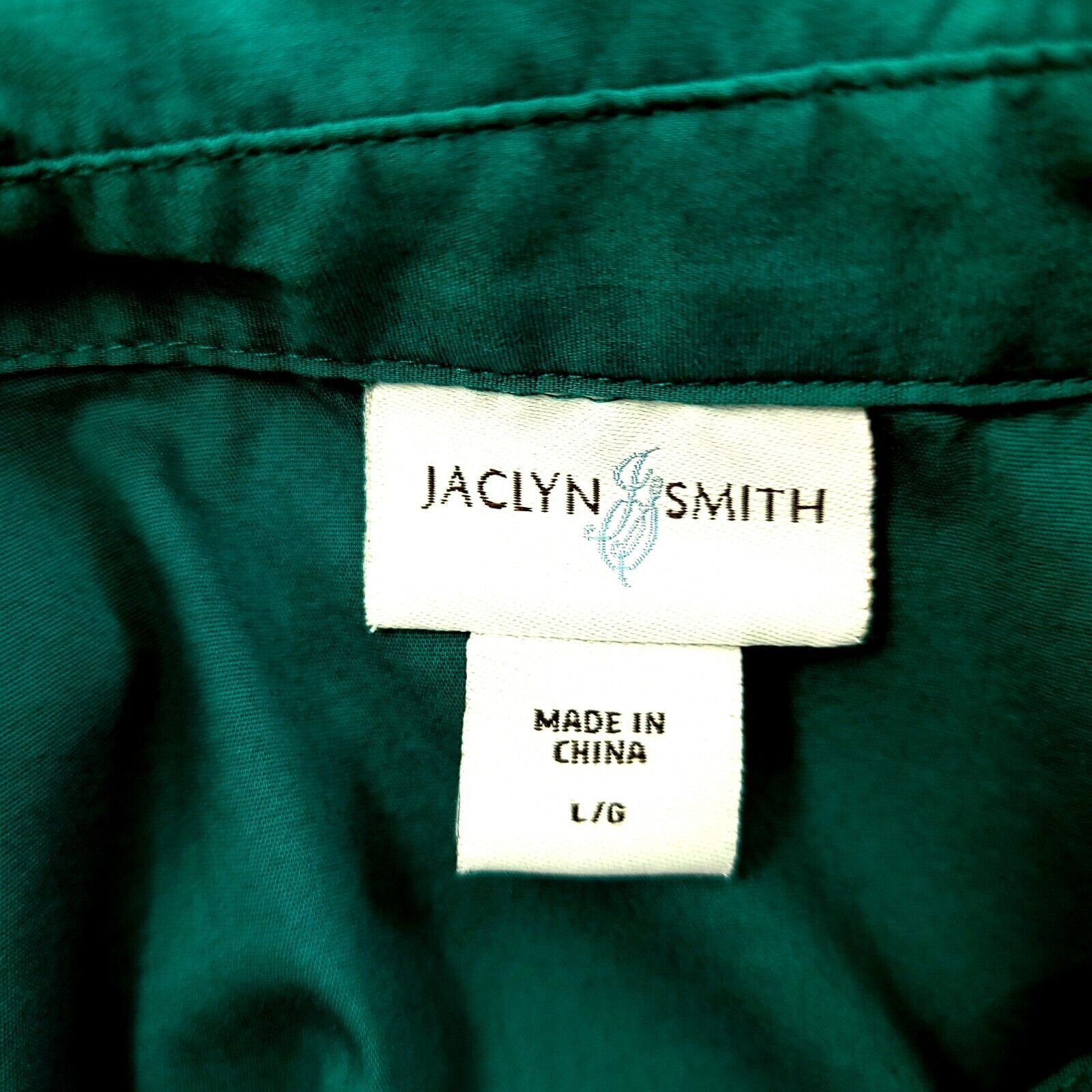 Vintage Jaclyn Smith Green Long Sleeve Buton-Up Collared Dress Shirt Size L / US 10 / IT 46 - 7 Thumbnail