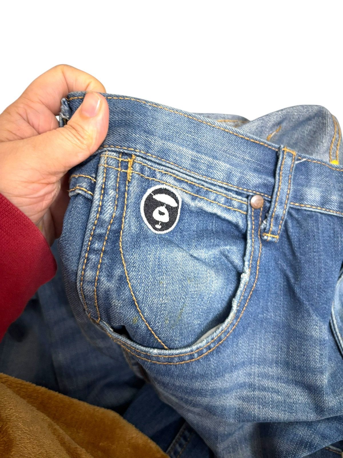 Aape × Bape × Wrangler Rare Aape Bape x Wrangler Loose Denim Jeans Size US 30 / EU 46 - 9 Thumbnail