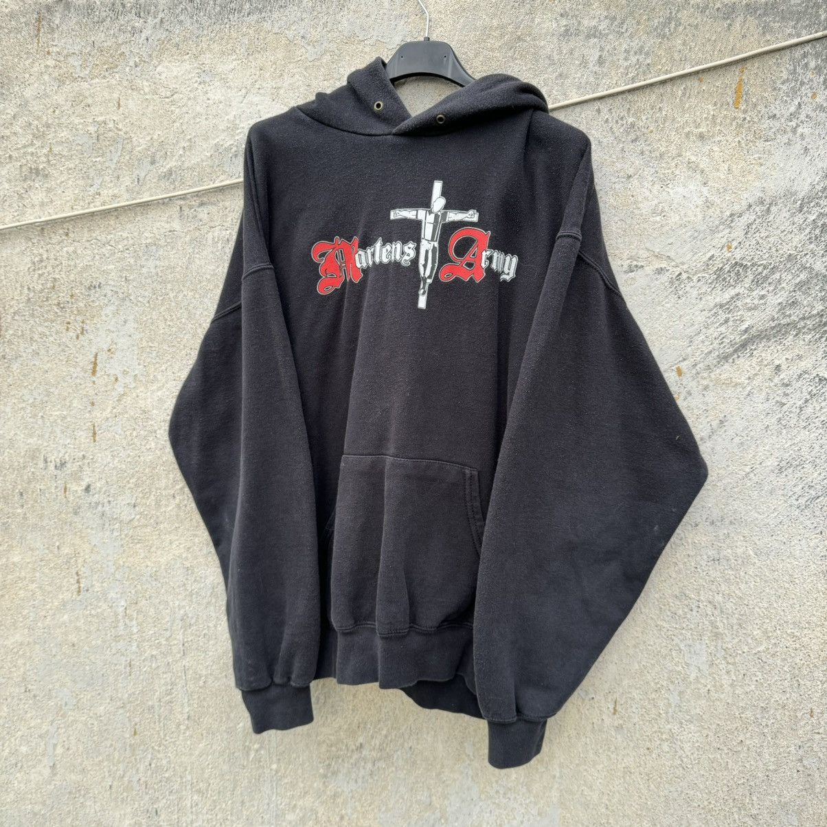 Band Tees × Vintage Vintage Washed Punk Hoodie Martens Army Skinheads Metal Size US L / EU 52-54 / 3 - 2 Thumbnail