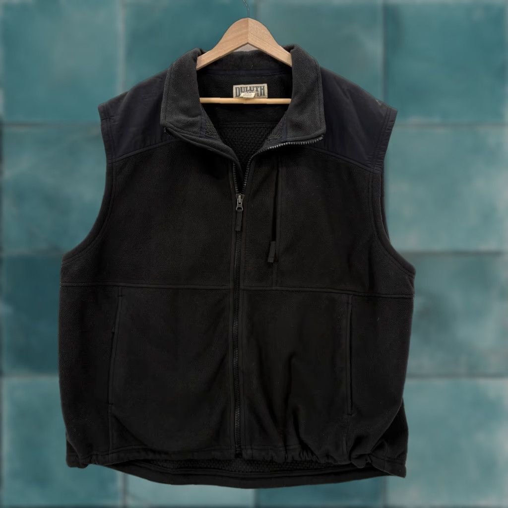 Duluth Trading Company Duluth Trading Co Vest Mens 2XL Black Fleece GridLock Collared Full Zip Pockets Winter Workwear Outdoors Outdoors Hiking Shirt Category: Vest Size US XXL / EU 58 / 5 - 1 Thumbnail