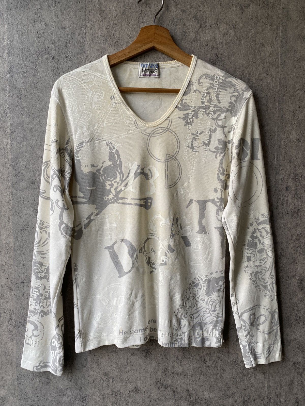 Japanese Brand × Seditionaries Nicole Club For Men Skulls Poem Fullprint Design Long Sleeve Size US S / EU 44-46 / 1 - 2 Thumbnail