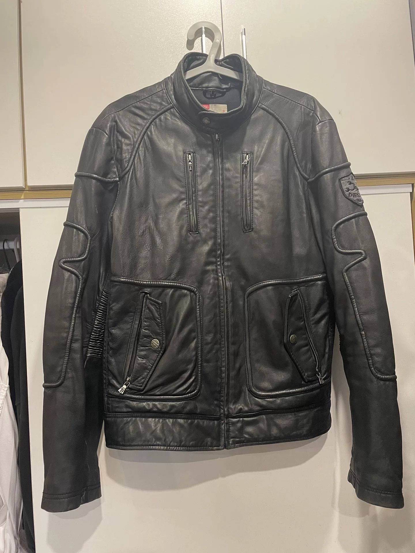 Diesel diesel leather biker jacket size xxl Size US XXL / EU 58 / 5 - 1 Thumbnail