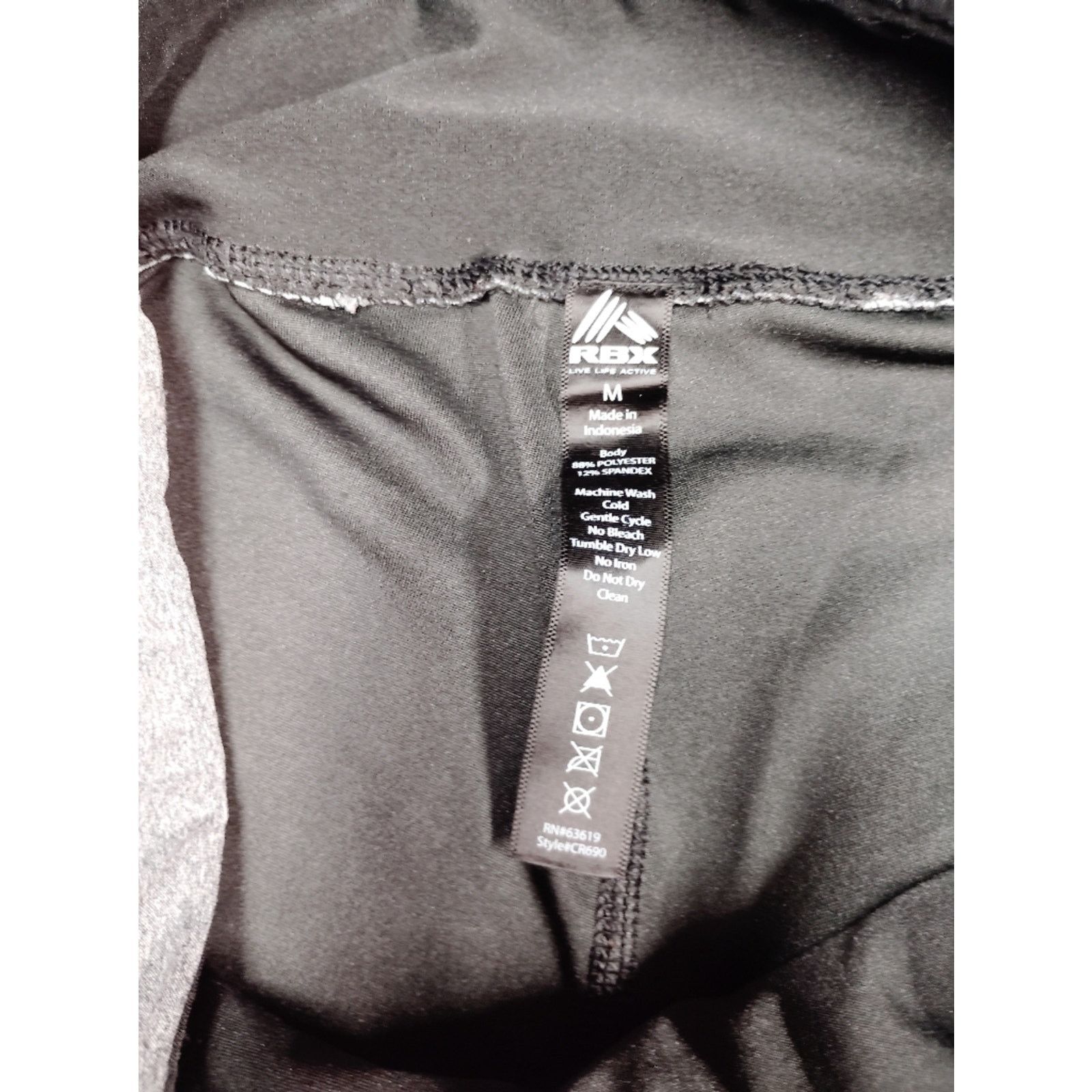 GBX RBX Black Capri Leggings - Pink & Gray Colorblock Waistband Size 26" / US 2 / IT 38 - 3 Thumbnail