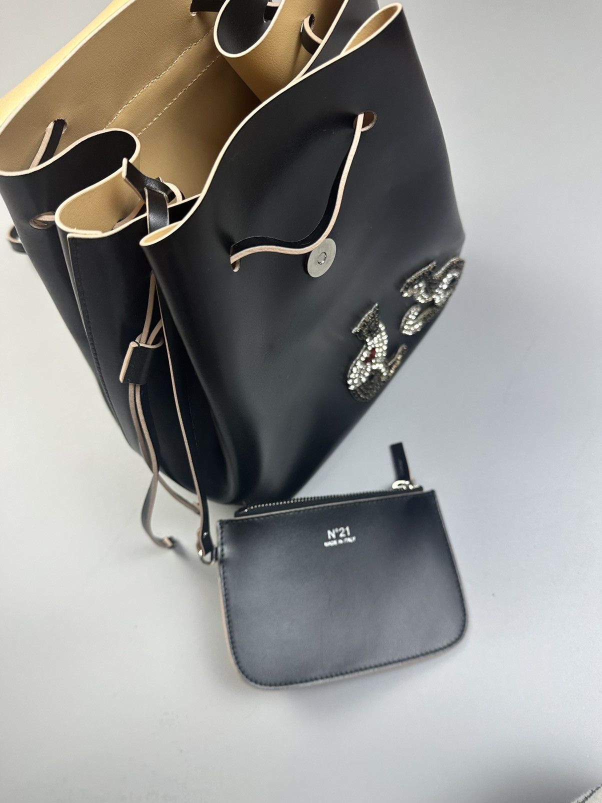 N21 N21 Two Cats Real Leather backpack Size ONE SIZE - 8 Thumbnail