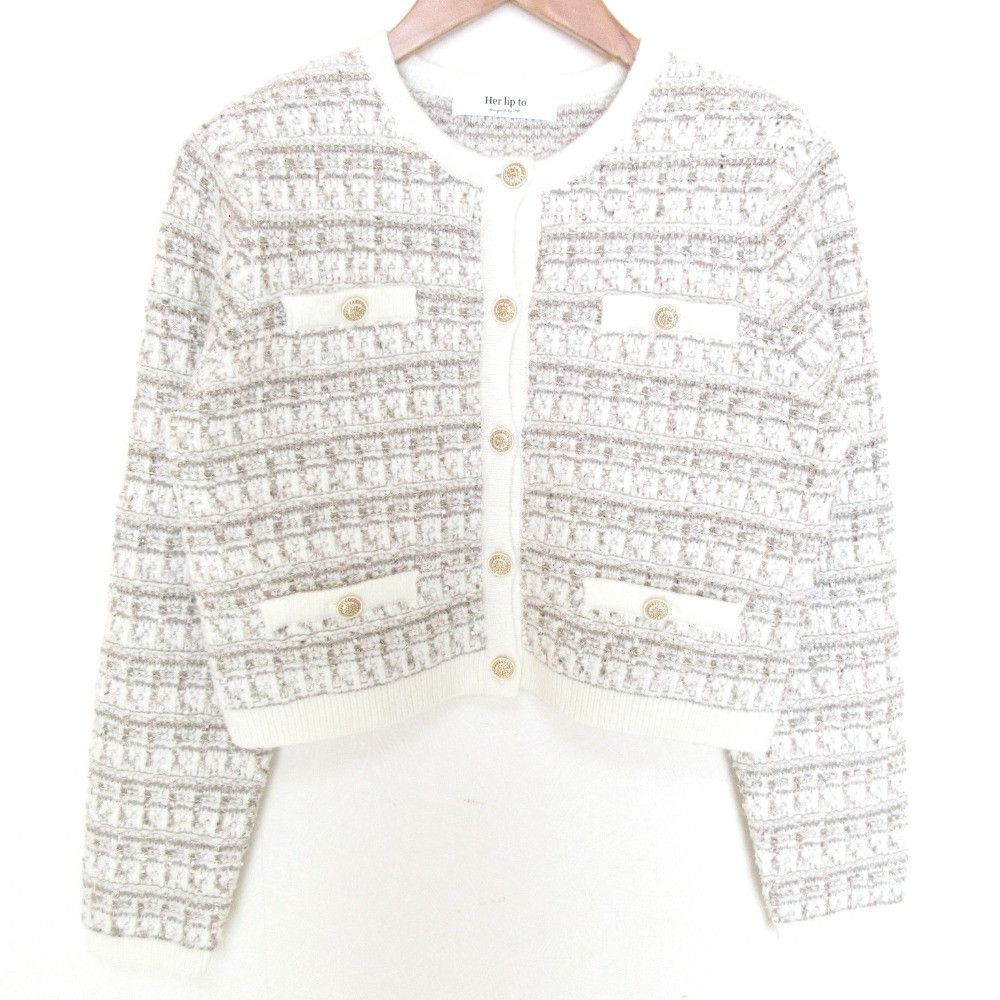 Other Other Her lip to Bristol Tweed Knit Cardigan Textile Tops 1244202171 DUTY FREE for USA Size ONE SIZE - 1 Thumbnail