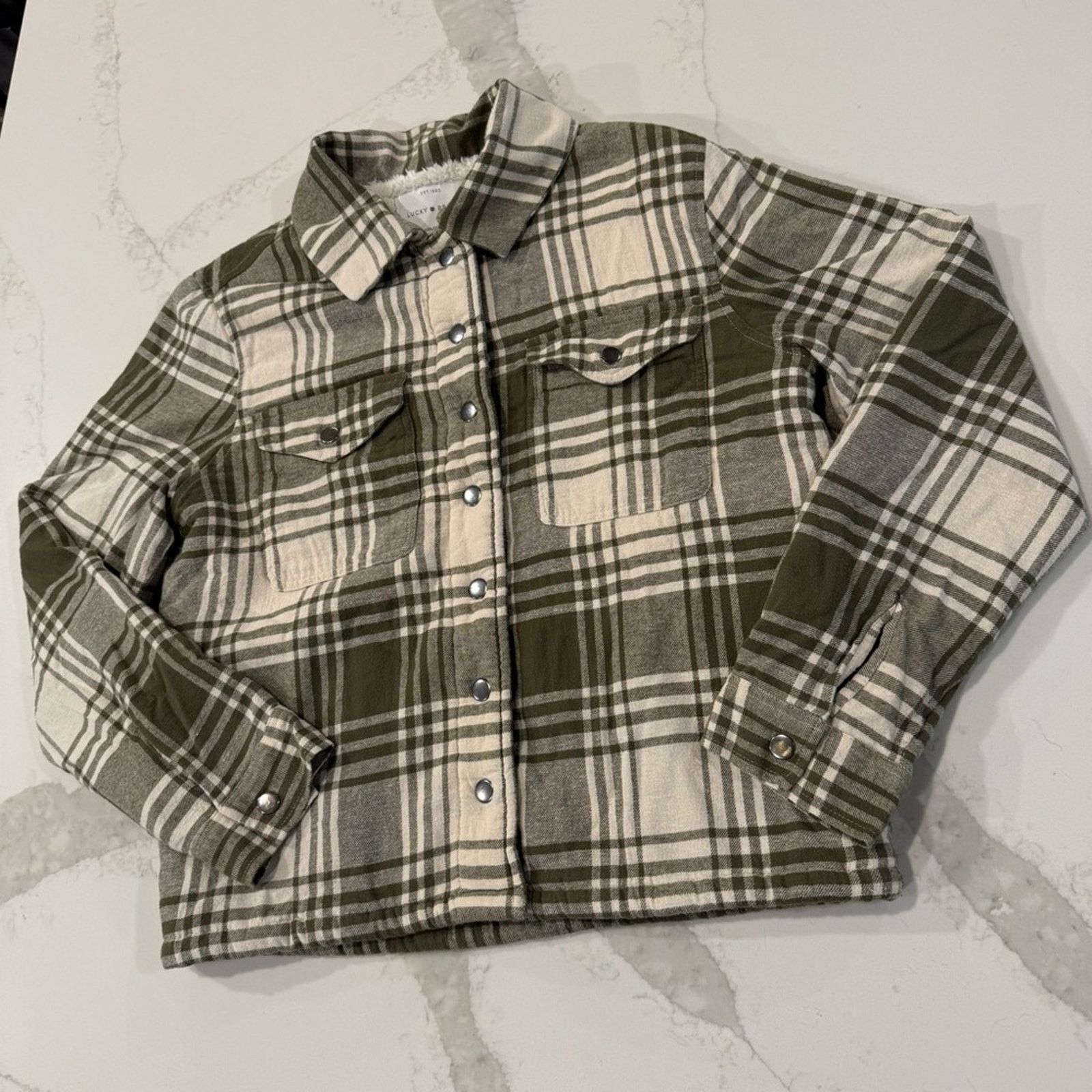 Lucky Brand Lucky Brand Plaid Sherpa Flannel Shirt Jacket Womens Small Size S / US 4 / IT 40 - 2 Thumbnail