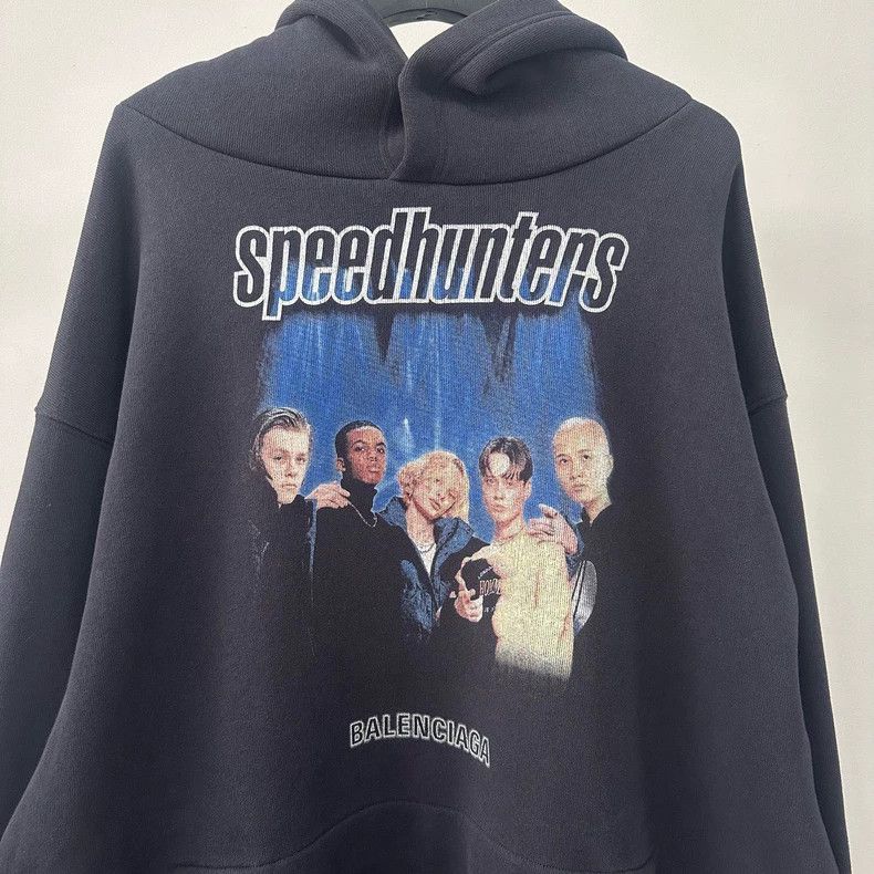 Balenciaga Balenciaga FW18 Speed hunters band portrait print hooded sw Size US L / EU 52-54 / 3 - 3 Thumbnail