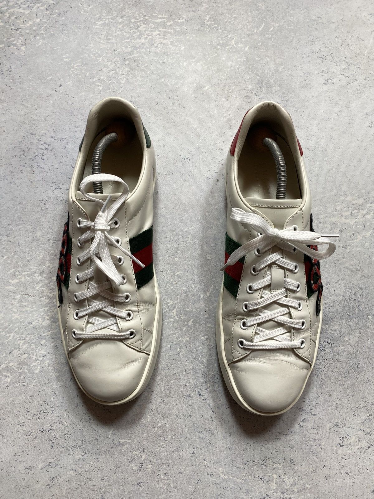 Gucci Gucci Ace Snake White Leather Shoes Trainers UK11 US11.5 Size US 11.5 / EU 44-45 - 3 Thumbnail