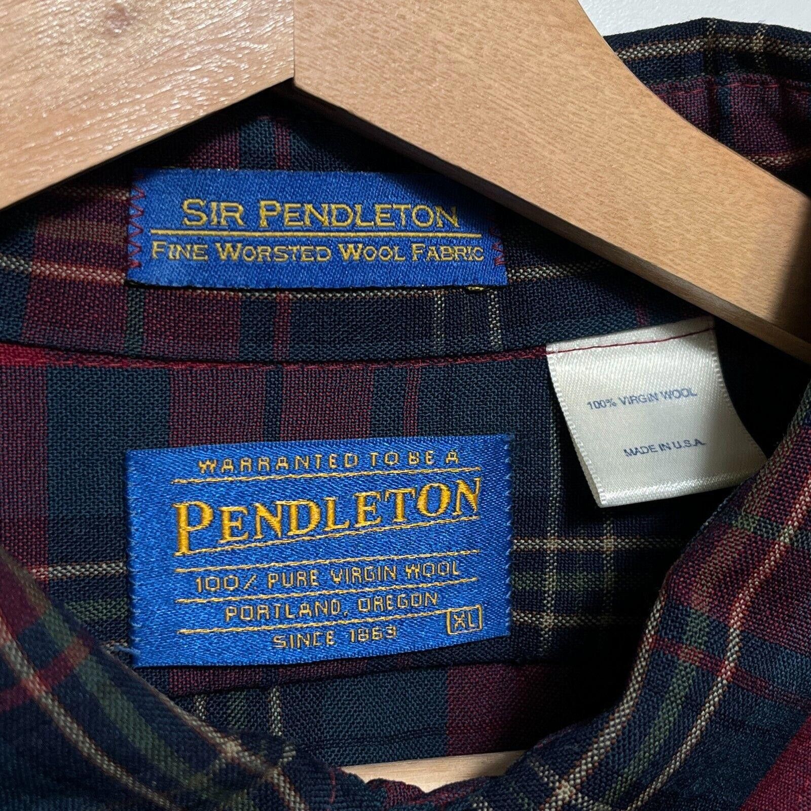 Pendleton × Vintage Vintage 90s Sir Pendleton Plaid Wool Button Shirt Size XL Size US XL / EU 56 / 4 - 5 Thumbnail