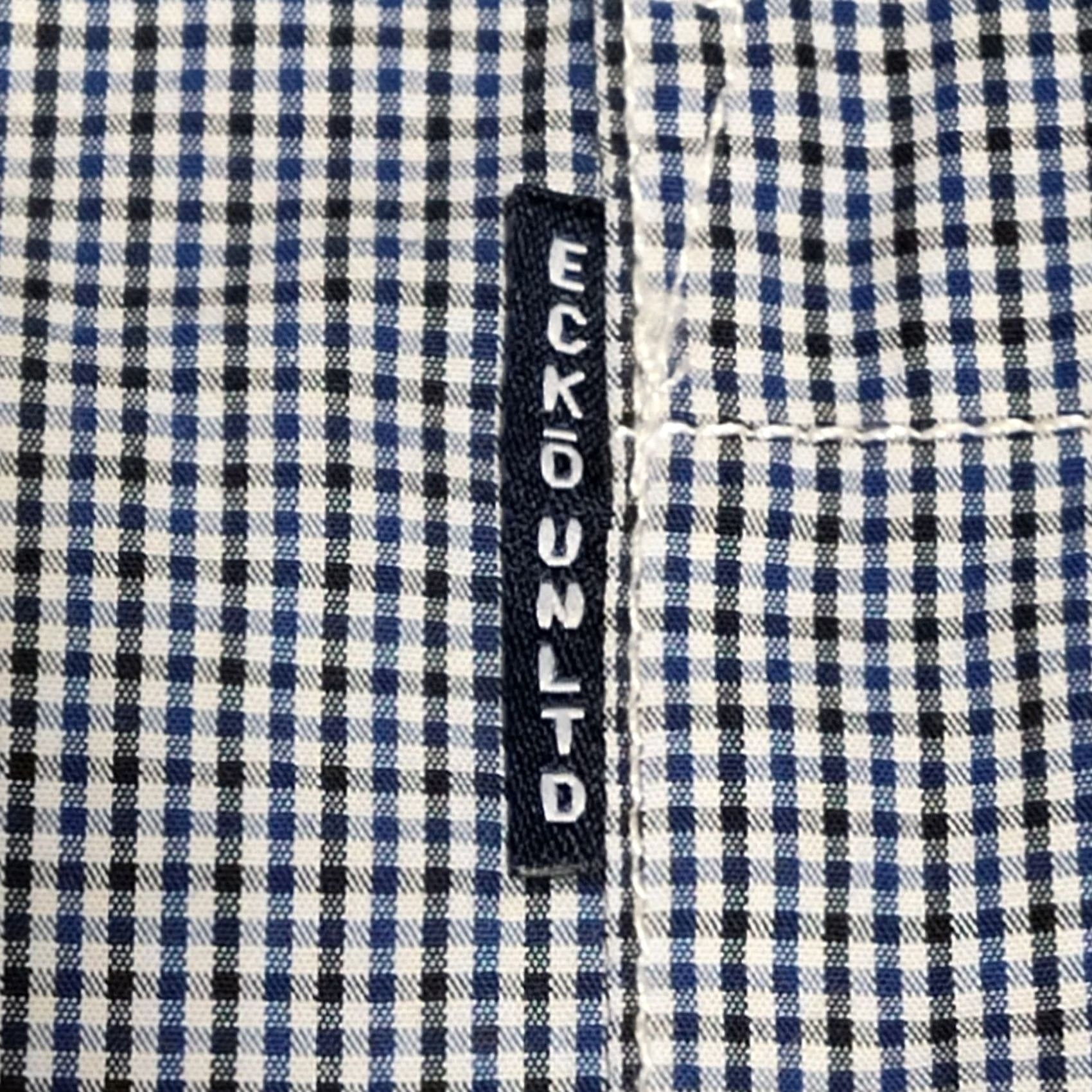 Ecko Unltd. ECKO UNLTD Men 3XL Blue Black Mini Check 100% Cotton Long Sleeve Button-Up Shirt EUC Size US XXL / EU 58 / 5 - 2 Thumbnail