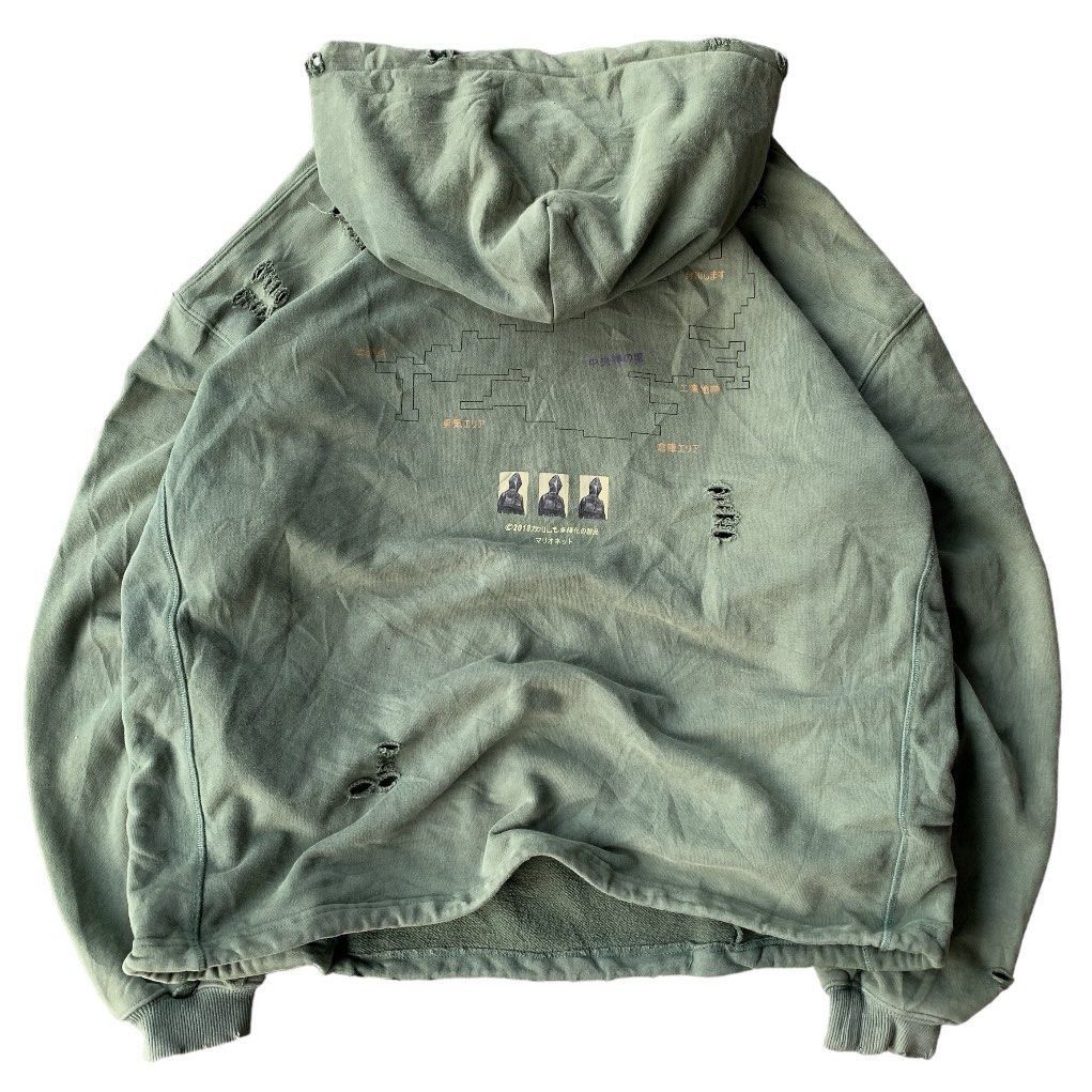 20471120 Japanese oversize ripped hoodie I6w9 lgb style Size US XL / EU 56 / 4 - 2 Thumbnail