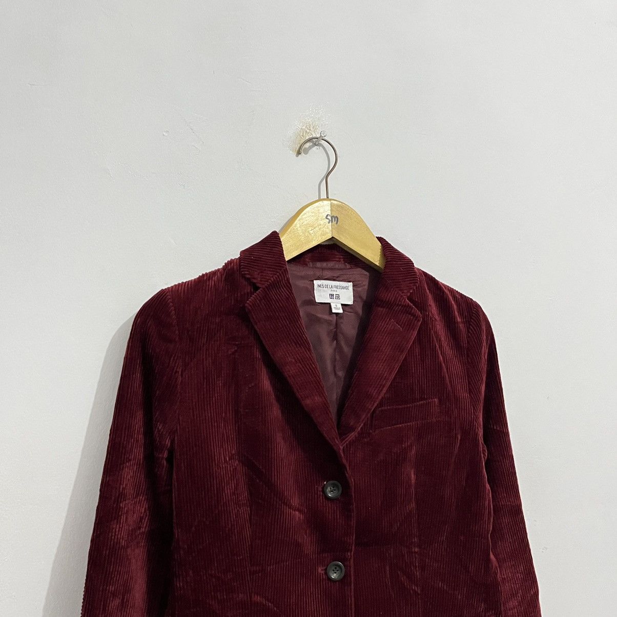 Japanese Brand × Uniqlo Uniqlo x Ines de la Fressange Corduroy Blazer - Burgundy Size S / US 4 / IT 40 - 3 Thumbnail