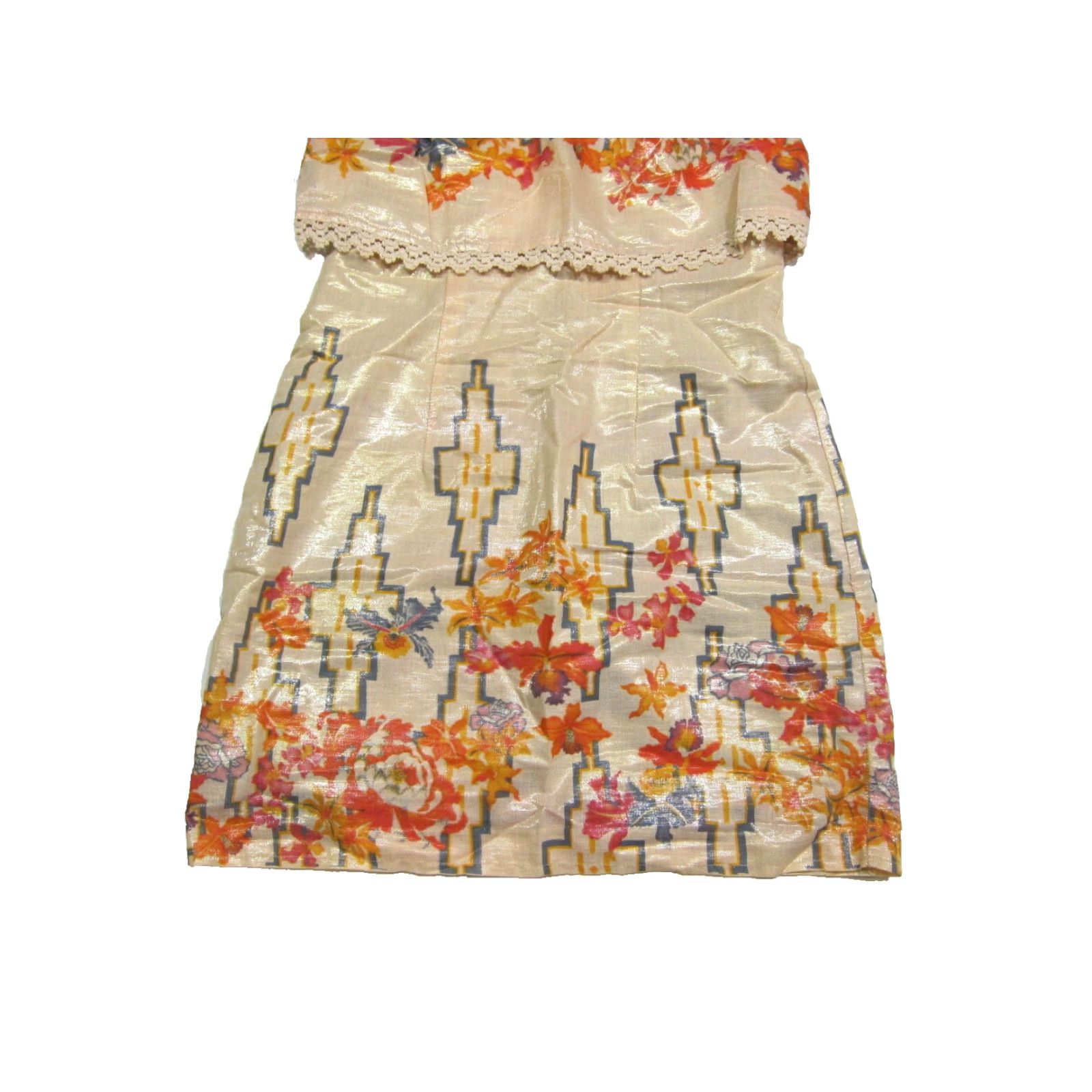 Free People Free People Orange Blue Shimmer Embroidered Tank Sheath Tunic Dress Women Small Size S / US 4 / IT 40 - 6 Thumbnail