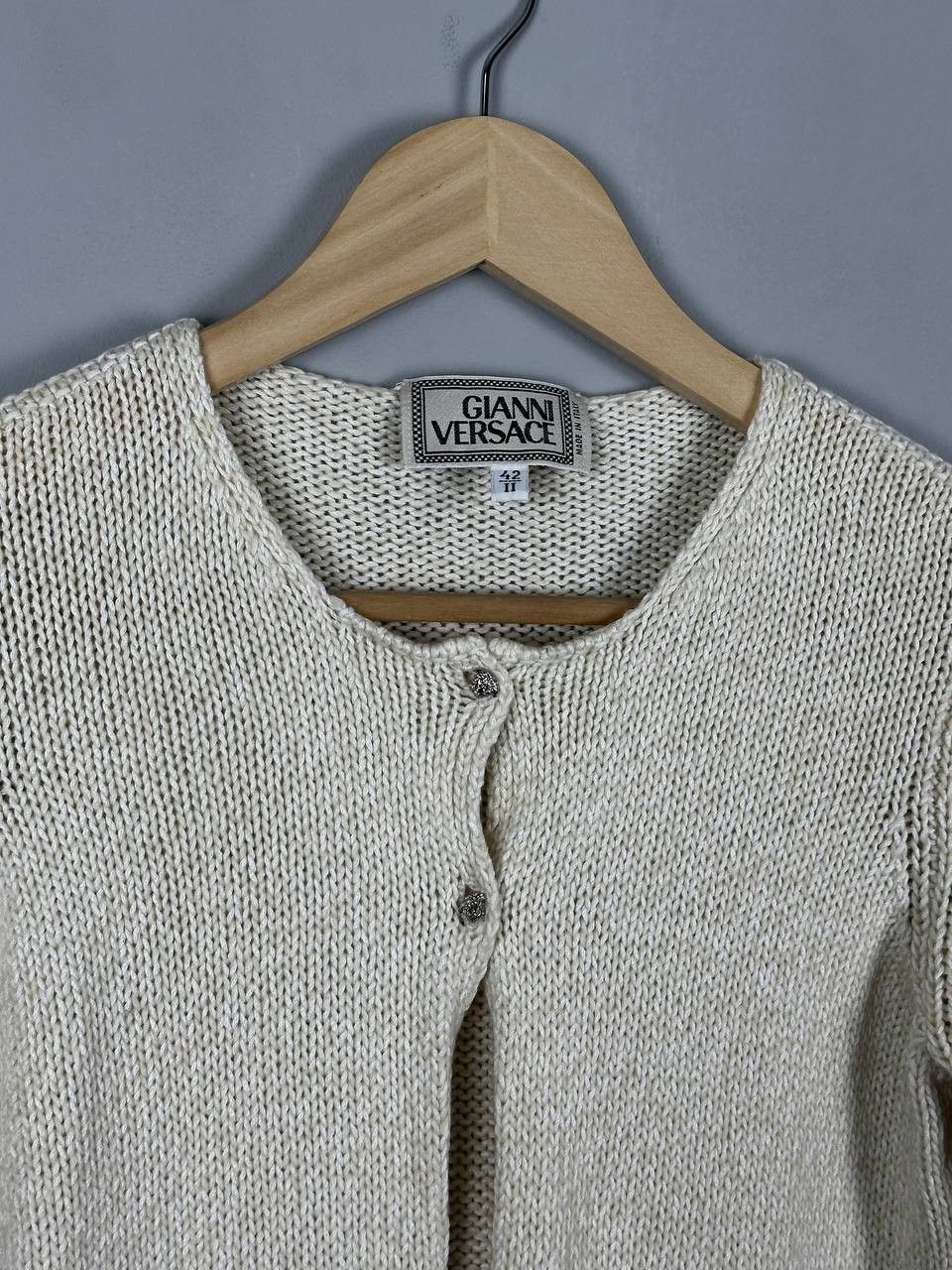 Versace Luxury Gianni Versace Vintage Silk Cardigan Silver Medusa Size XS / US 0-2 / IT 36-38 - 1 Thumbnail