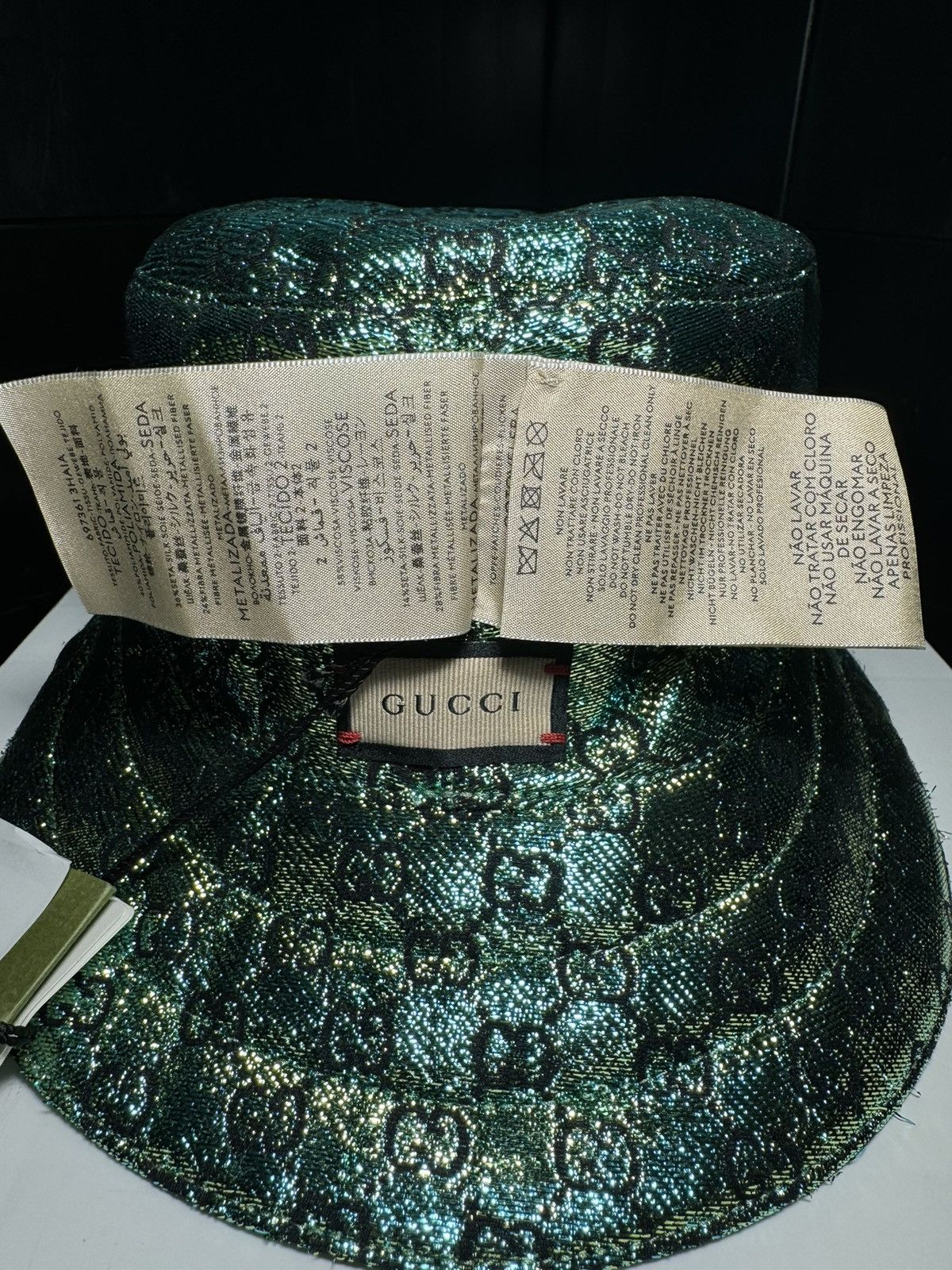 Gucci Gucci Bucket Hat Metallic Green Size L (58cm) Size ONE SIZE - 5 Thumbnail