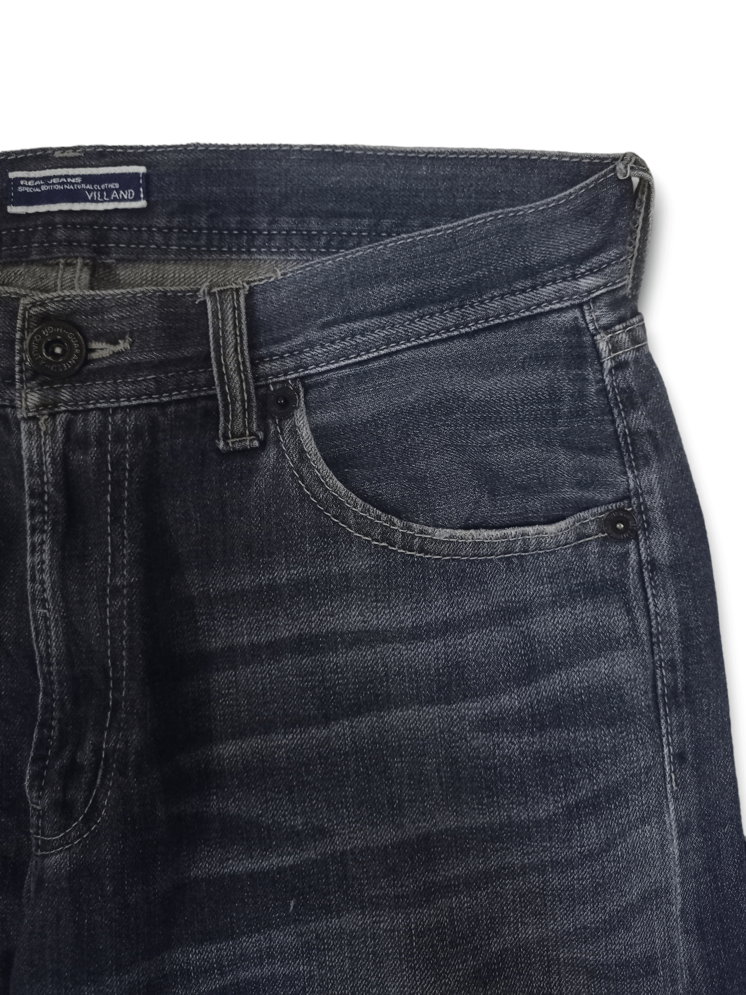 Japanese Brand Vintage Villand Blue Wash Distressed Loose Jeans 32x31 Size US 32 / EU 48 - 5 Thumbnail
