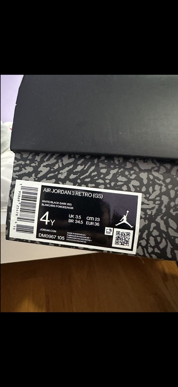 Jordan Brand Air Jordan 3 Retro Dark Iris Size US 4 / IT 34 - 7 Thumbnail