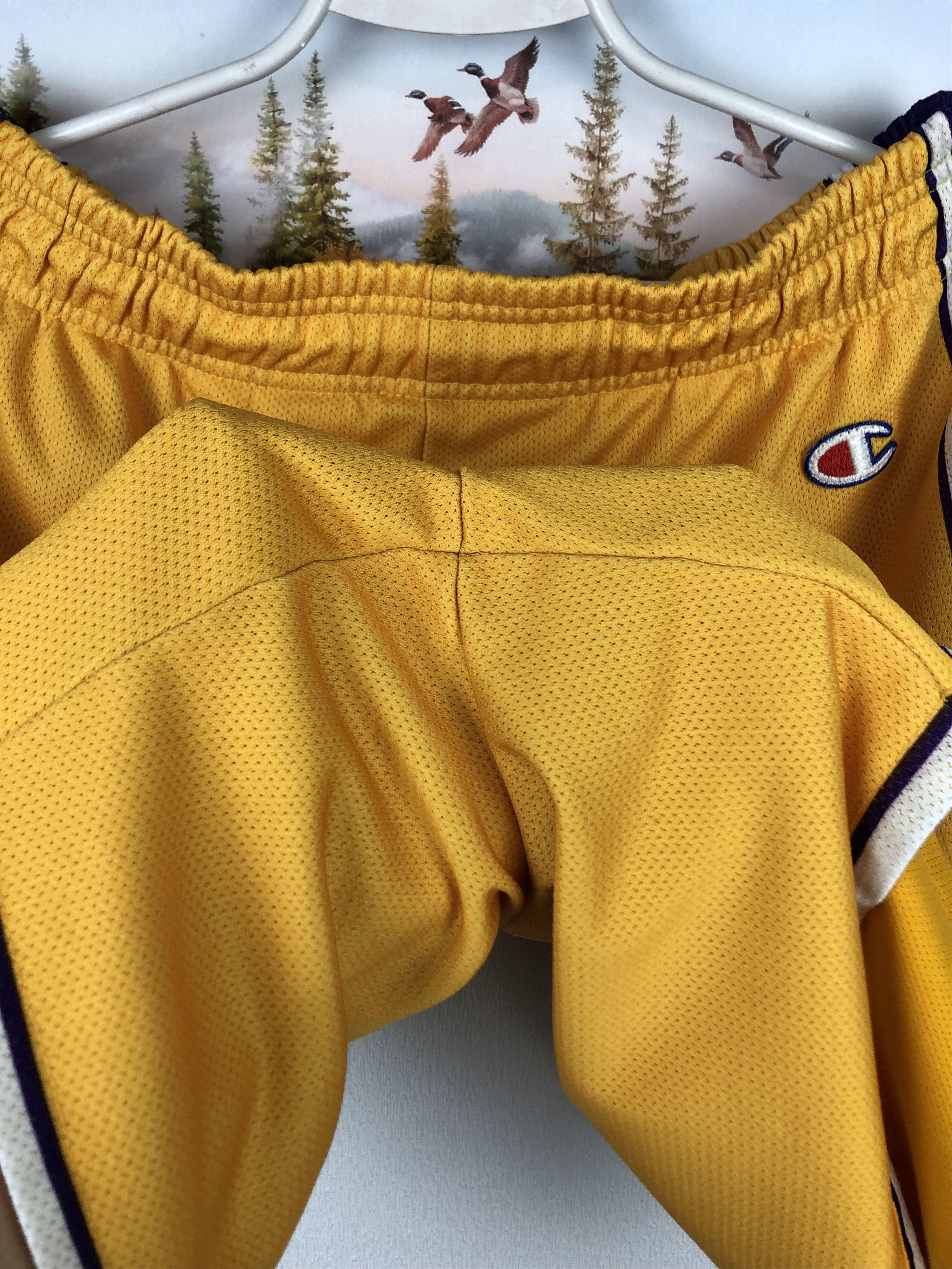 Champion Vintage 90's Champion Los Angeles Lakers NBA Mens Shorts XL Size US 36 / EU 52 - 5 Thumbnail