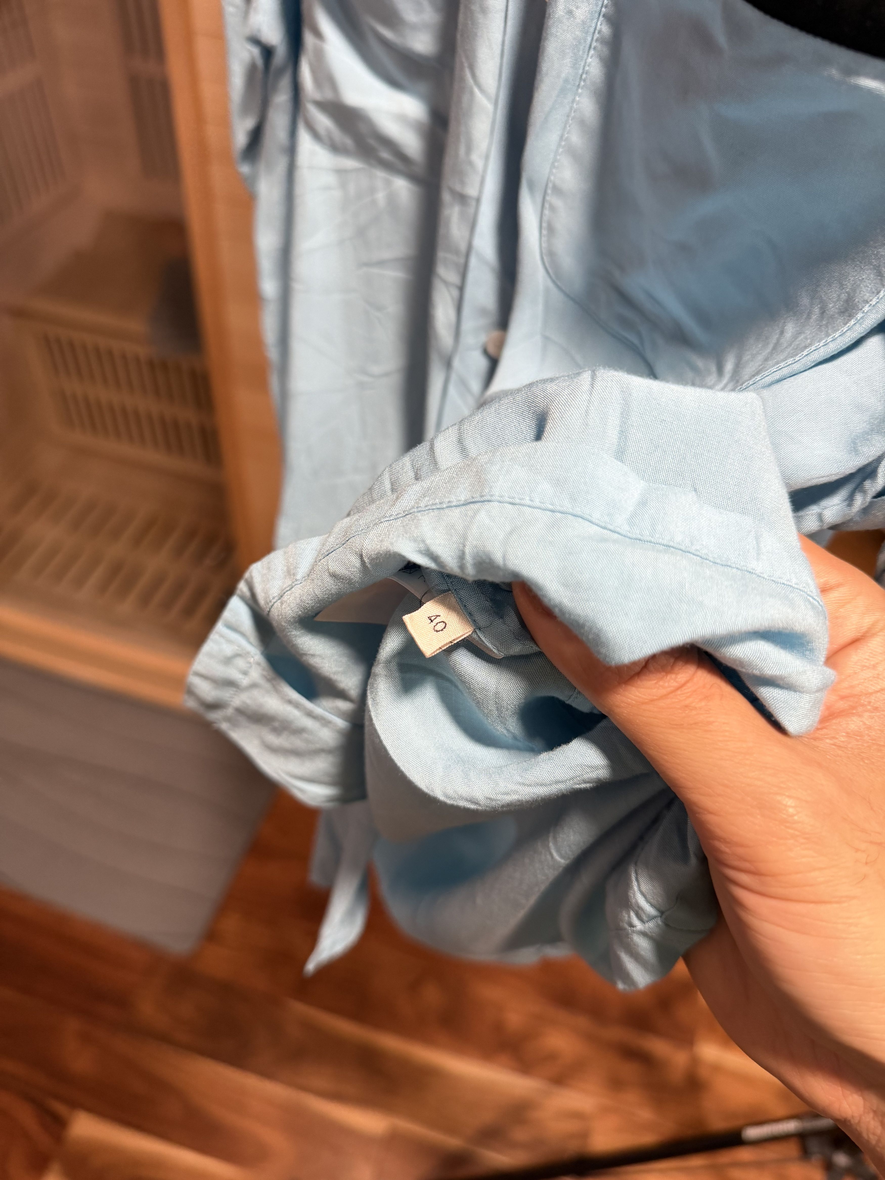 Celine CELINE Light Blue Bowling Shirt w/ Black Piping – Size 40 Size US XL / EU 56 / 4 - 3 Thumbnail