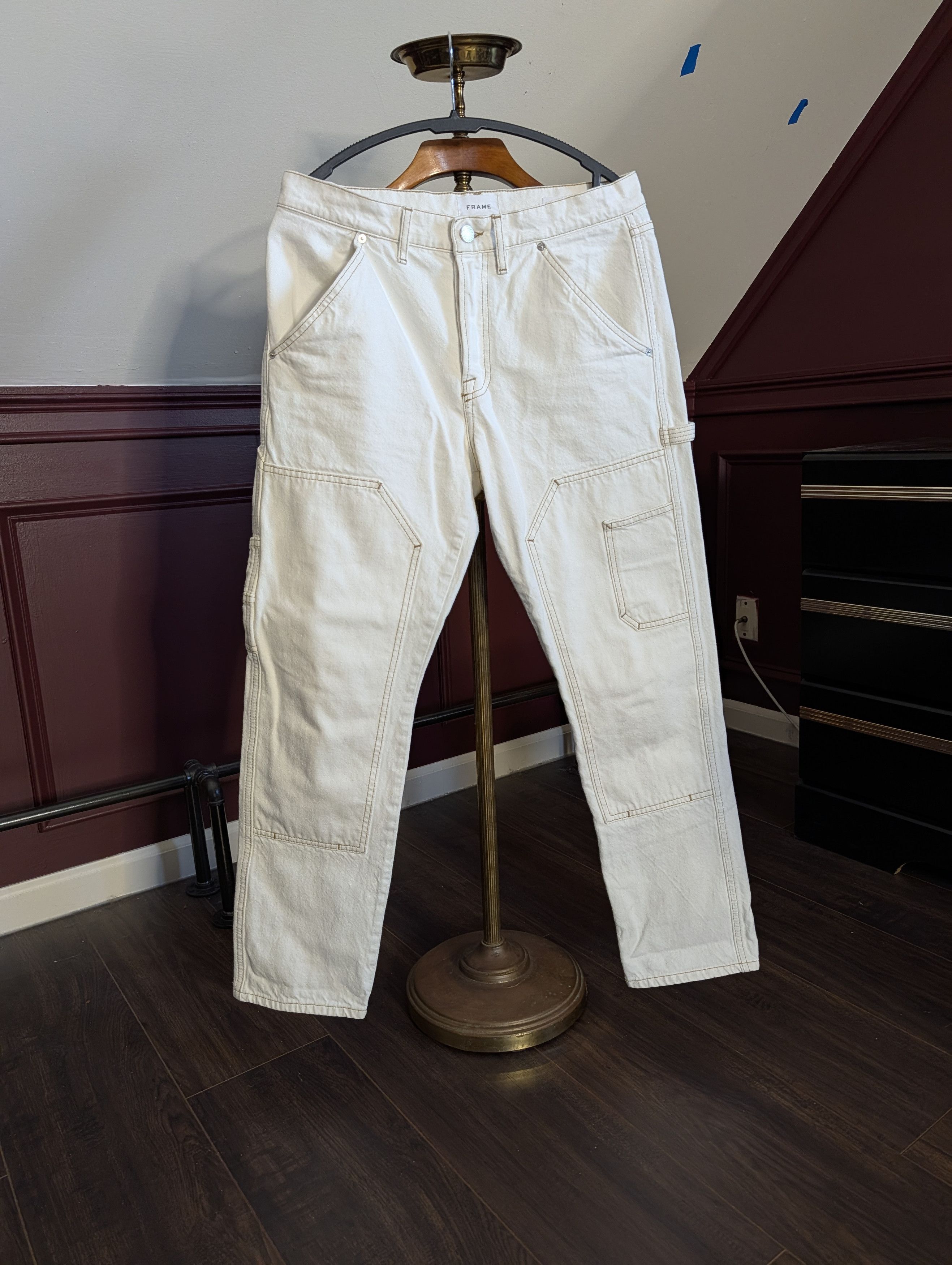 Frame Double knee carpenter jeans white Le Slouch 28 Size US 30 / EU 46 - 1 Thumbnail