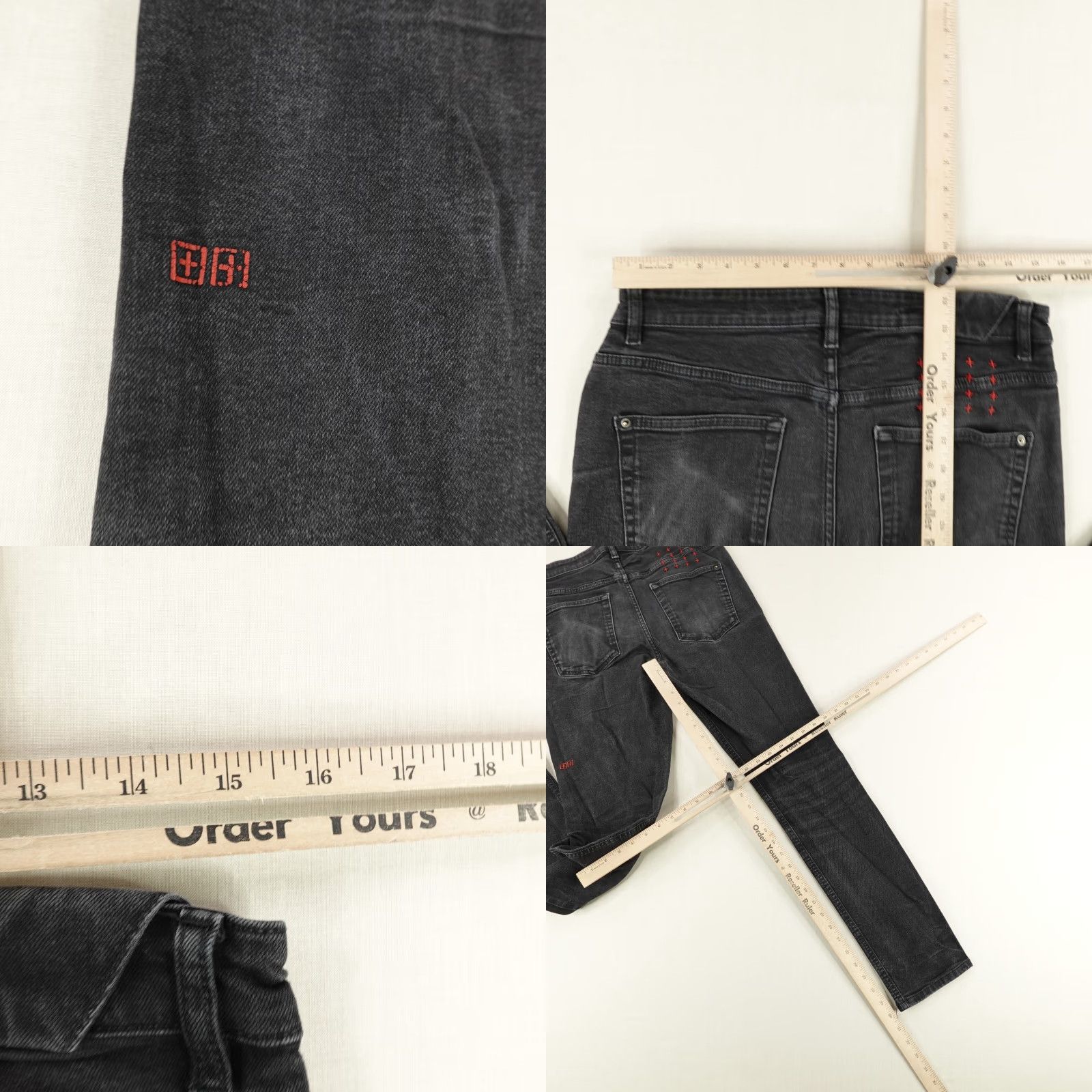 Ksubi VINTAGE Ksubi Jeans Mens 33x30 Slim Fit Black Denim Punk Rock Hip Hop Buttons Zip Size US 31 - 8 Thumbnail