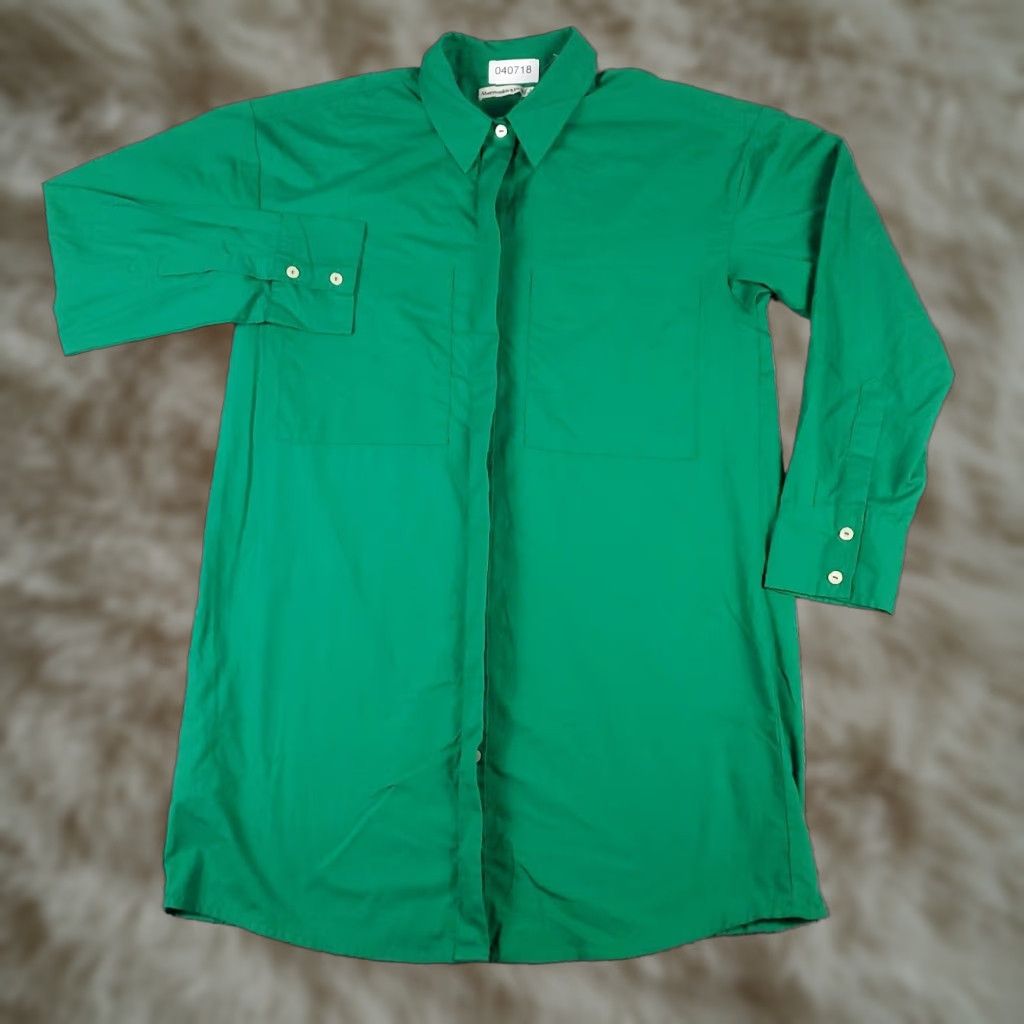Abercrombie & Fitch Abercrombie & Fitch Green Long Sleeve Shirt Dress for Women Small Size S / US 4 / IT 40 - 1 Thumbnail