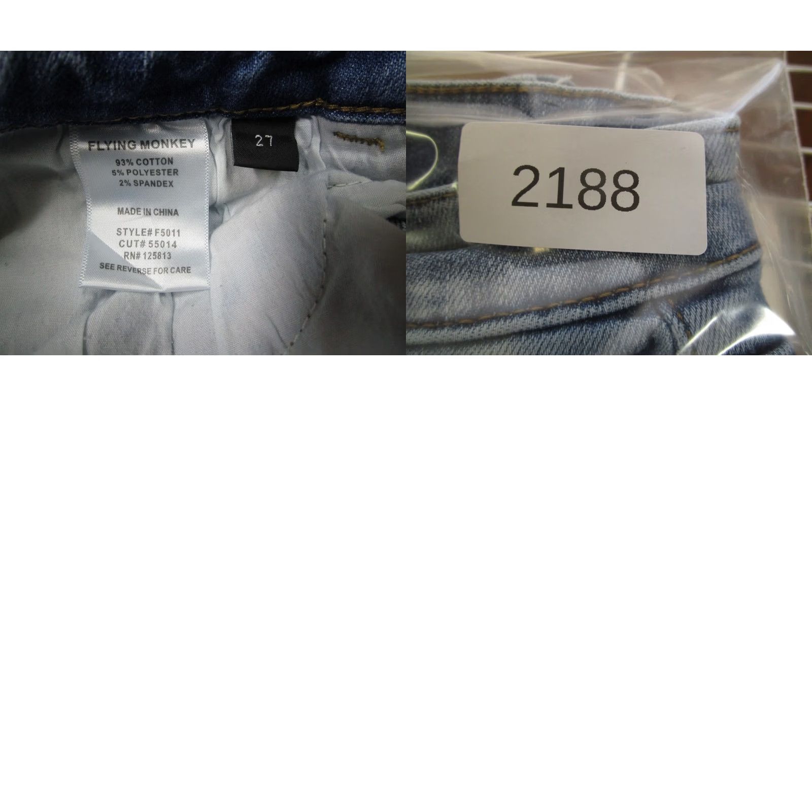 Vintage Flying Monkey Jeans Women 27 Blue High Rise Straight Cropped Distressed Pants Jeans Size 27" / US 4 / IT 40 - 8 Thumbnail