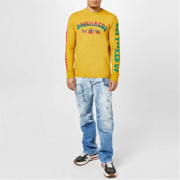 o1g2r1mq0424 Smoke Long Sleeve T-Shirts in Yellow