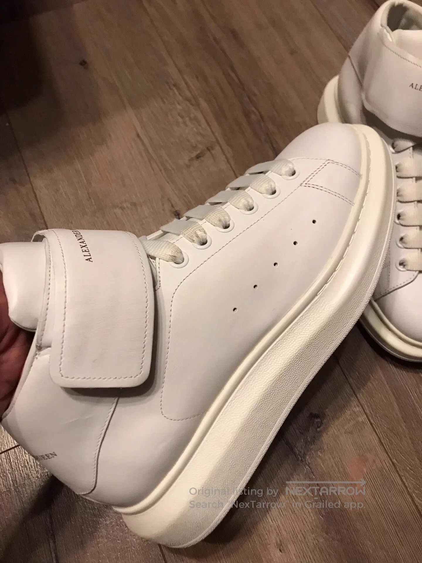 Alexander McQueen White High-Top Sneakers Size 9. Size US 9 / EU 42 - 4 Thumbnail