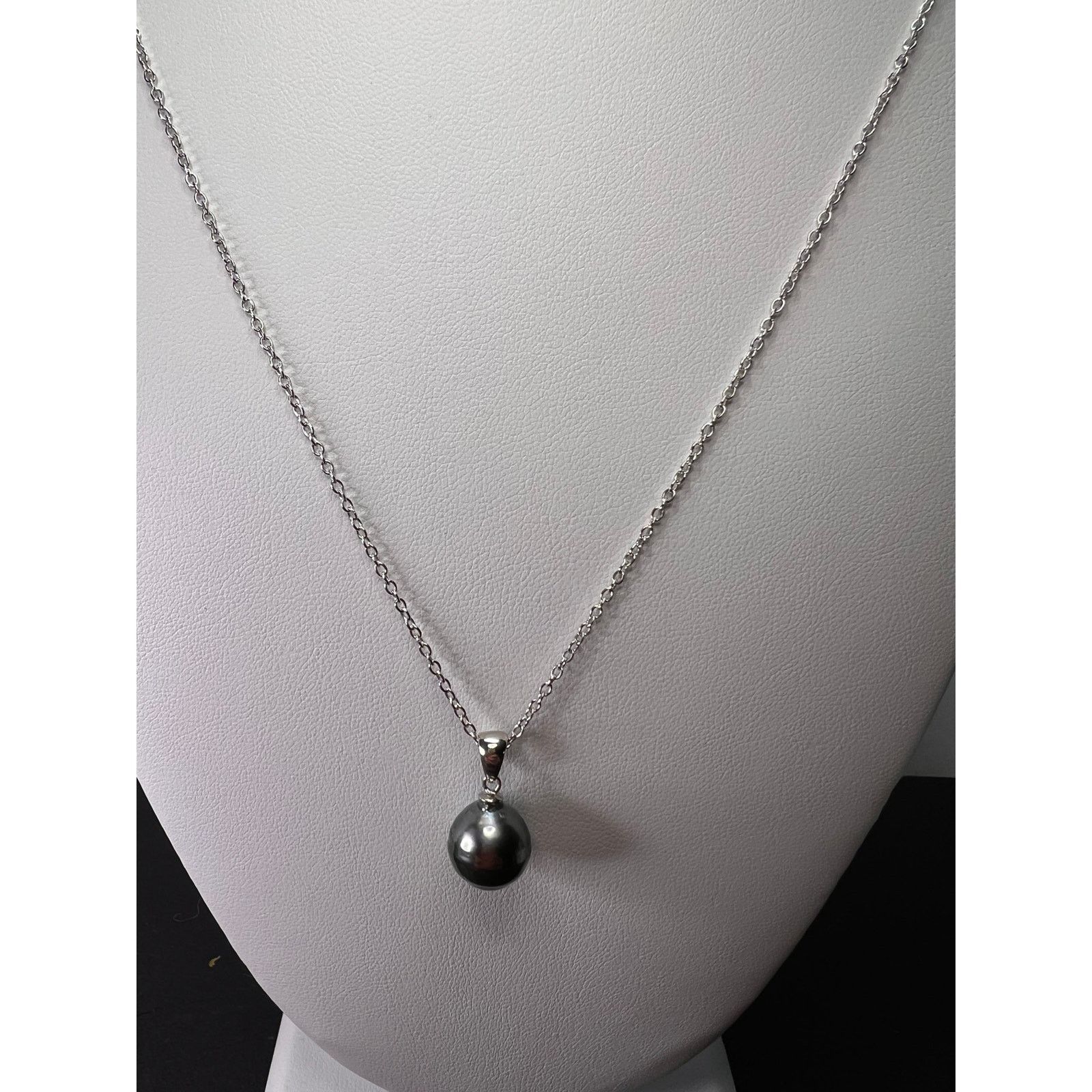 Other Tahitian Pearl Rhodium Over Sterling Silver Pendant Chain Size ONE SIZE - 3 Thumbnail