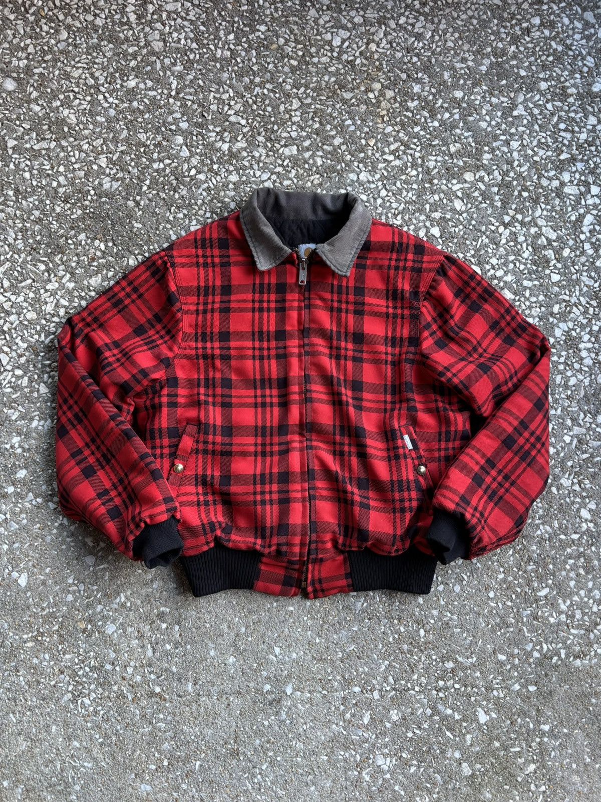 Bomber L Moto Flannel Lined Buffalo Paid store Street Wear Faded