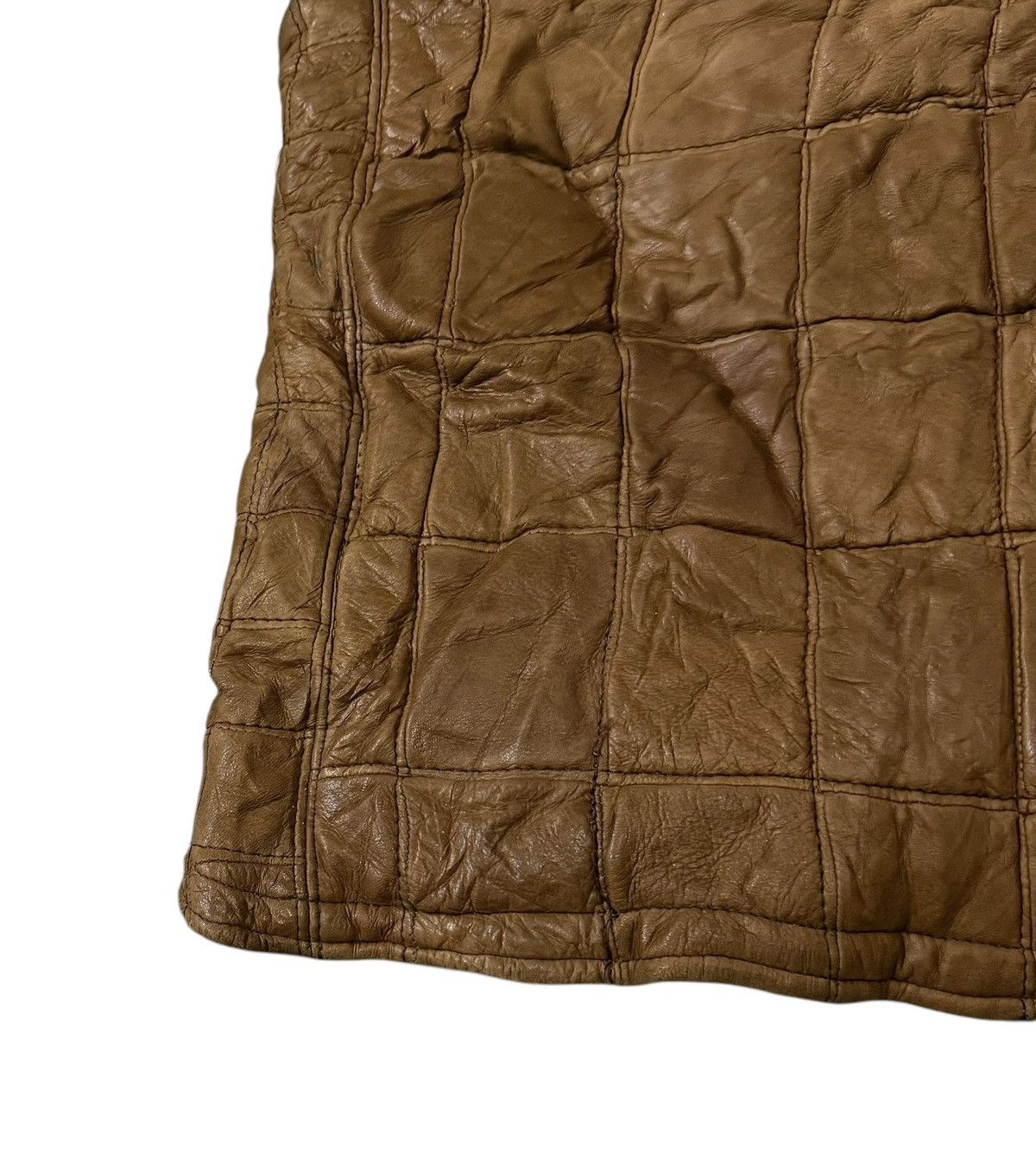 Leather Vintage Tainer Ruttsu Checkered Leather Vest Size US S / EU 44-46 / 1 - 10 Thumbnail