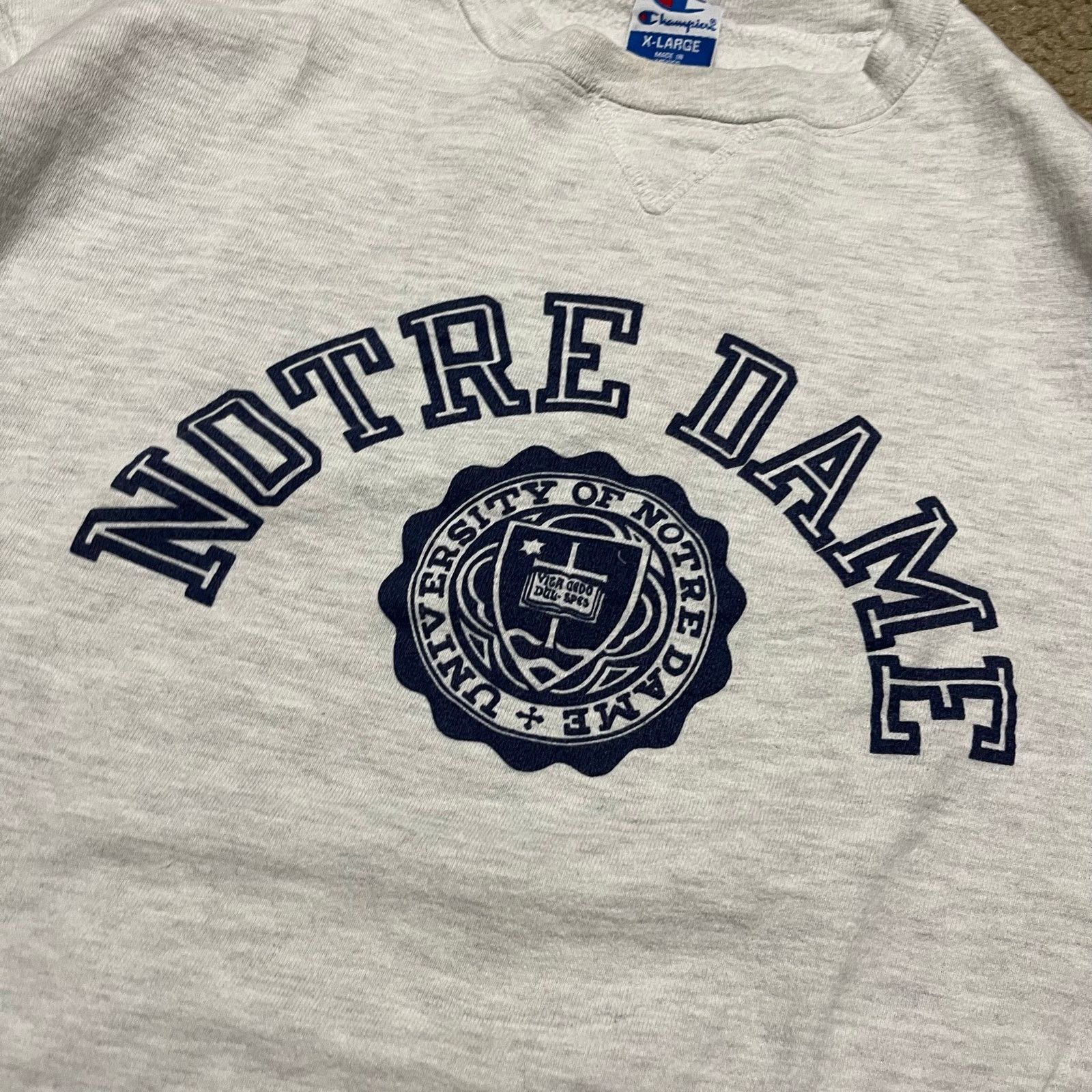 Champion Y2K Notre Dame Champion Reverse Weave Grey Crewneck XL Size US XL / EU 56 / 4 - 3 Thumbnail