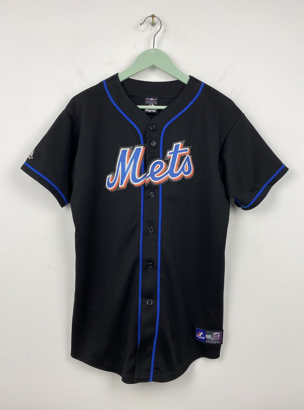 Vintage MAJESTIC New York Mets MIKE hot PIAZZA #31 NY Sewn Black Jersey 90s Men XL