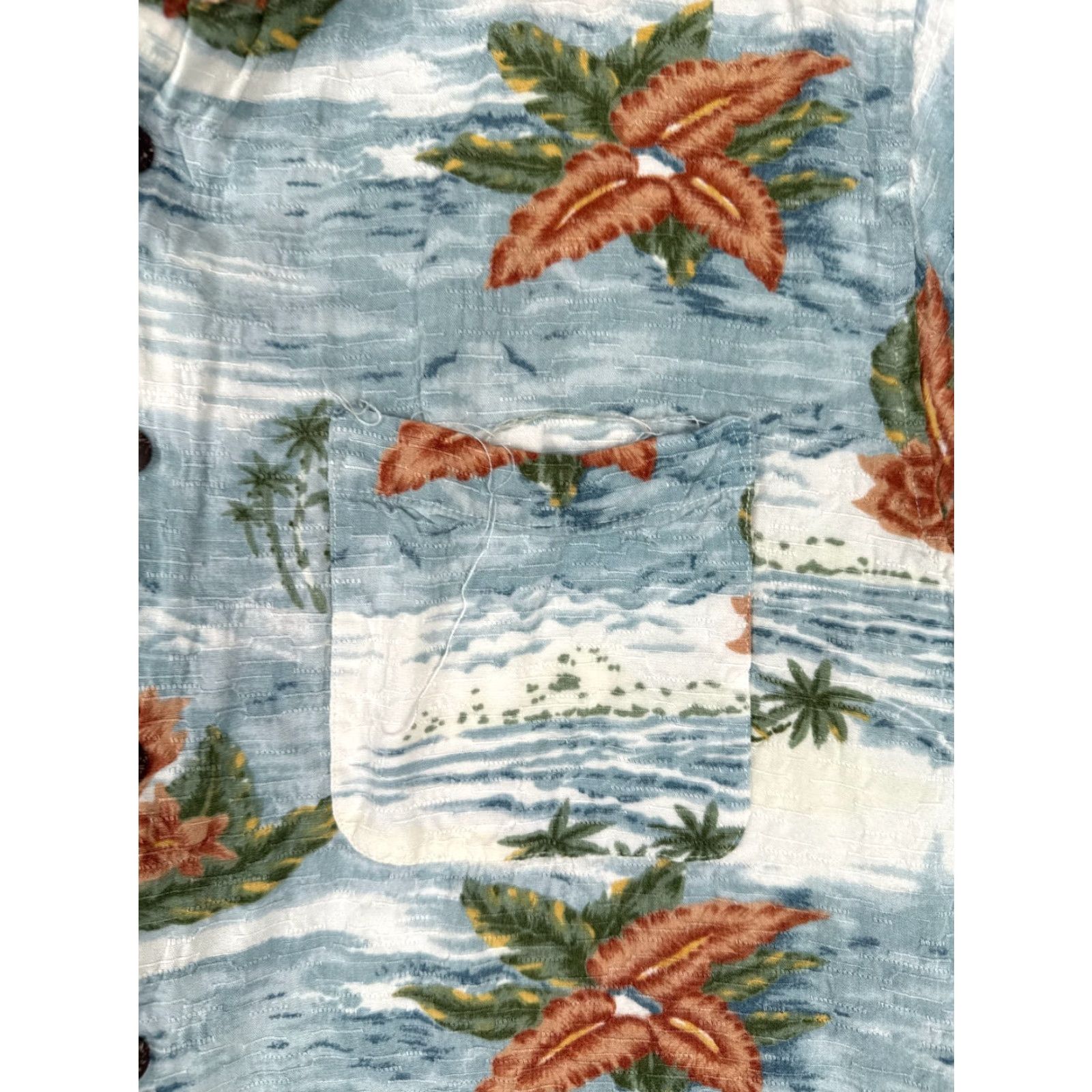 Arrow Arrow Shirt Men Large Blue White Red Floral Palm Pocket Button Up Hawaiian 100% Rayon Mens Size US L / EU 52-54 / 3 - 6 Thumbnail