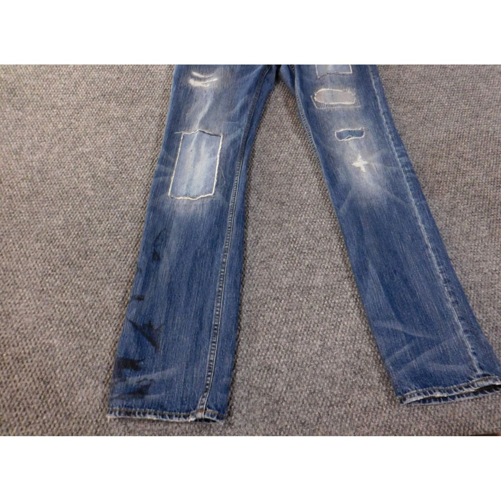 American Eagle Outfitters American Eagle Outfitters Jeans Mens 32x34 Blue Distressed Slim Straight Denim Size US 32 / EU 48 - 2 Thumbnail