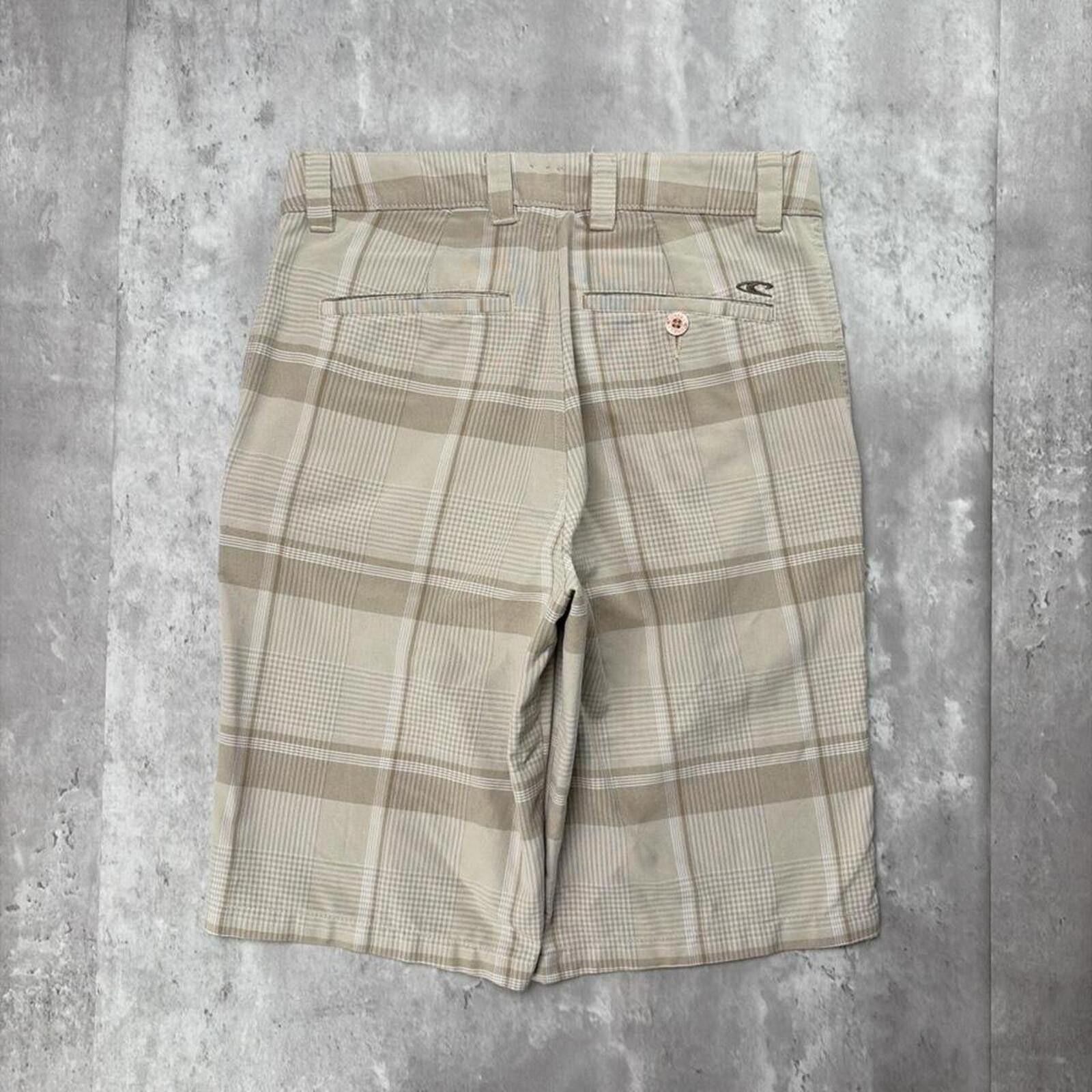 O'Neill Y2K Beige O’Neill Surf Grunge Plaid Baggy Shorts Size US 28 / EU 44 - 2 Thumbnail