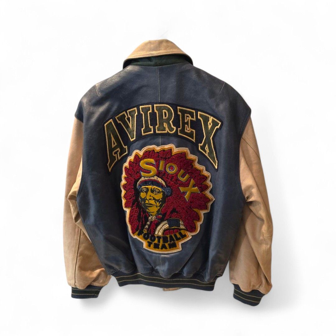 Avirex Avirex - S Leather Jacket Beige Red College Stadium 90s 80s Size US S / EU 44-46 / 1 - 1 Thumbnail