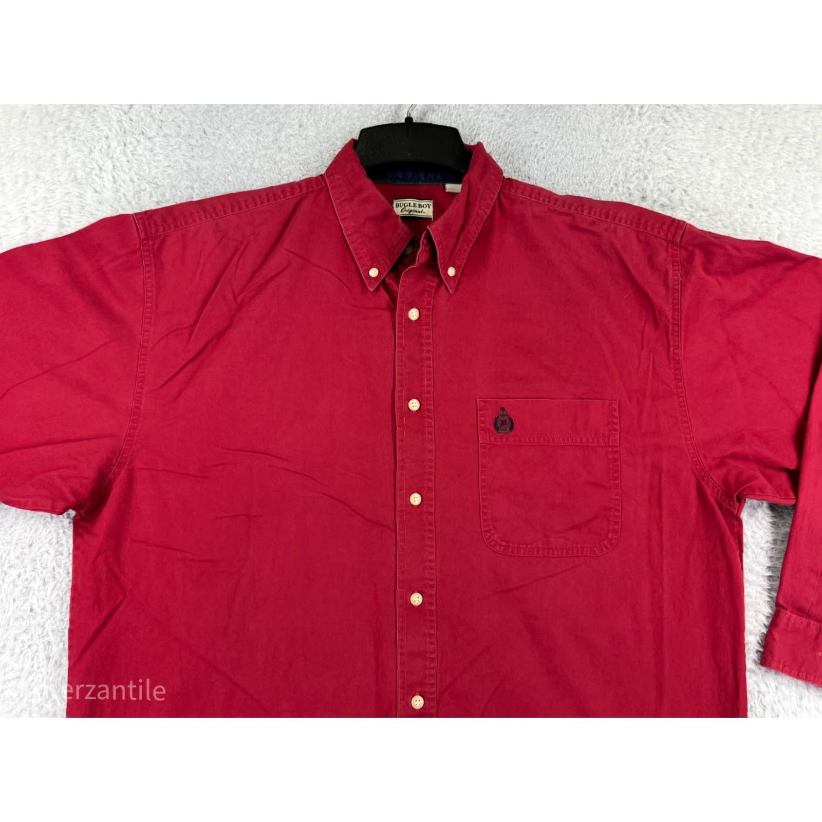 Bugle Boy VINTAGE Bugle Boy Shirt Mens XL Red 90s Cotton Twill Button-Up Long Sleeve Size US XL / EU 56 / 4 - 4 Thumbnail